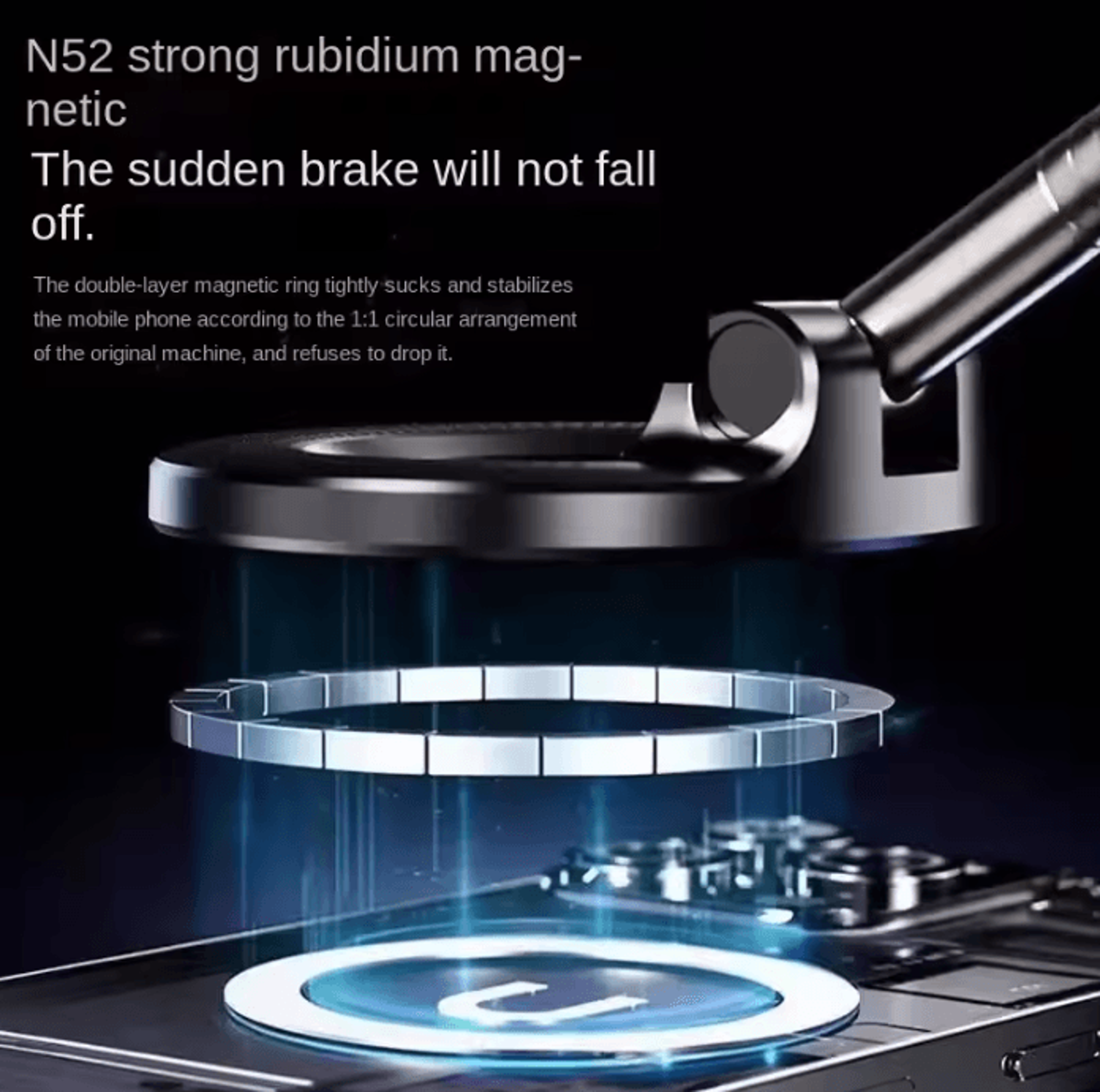 Foldable Electric Vacuum Magnetic Car Phone Holder Strong Suction Mount For IPhone 12 13 14 15 16 A 2