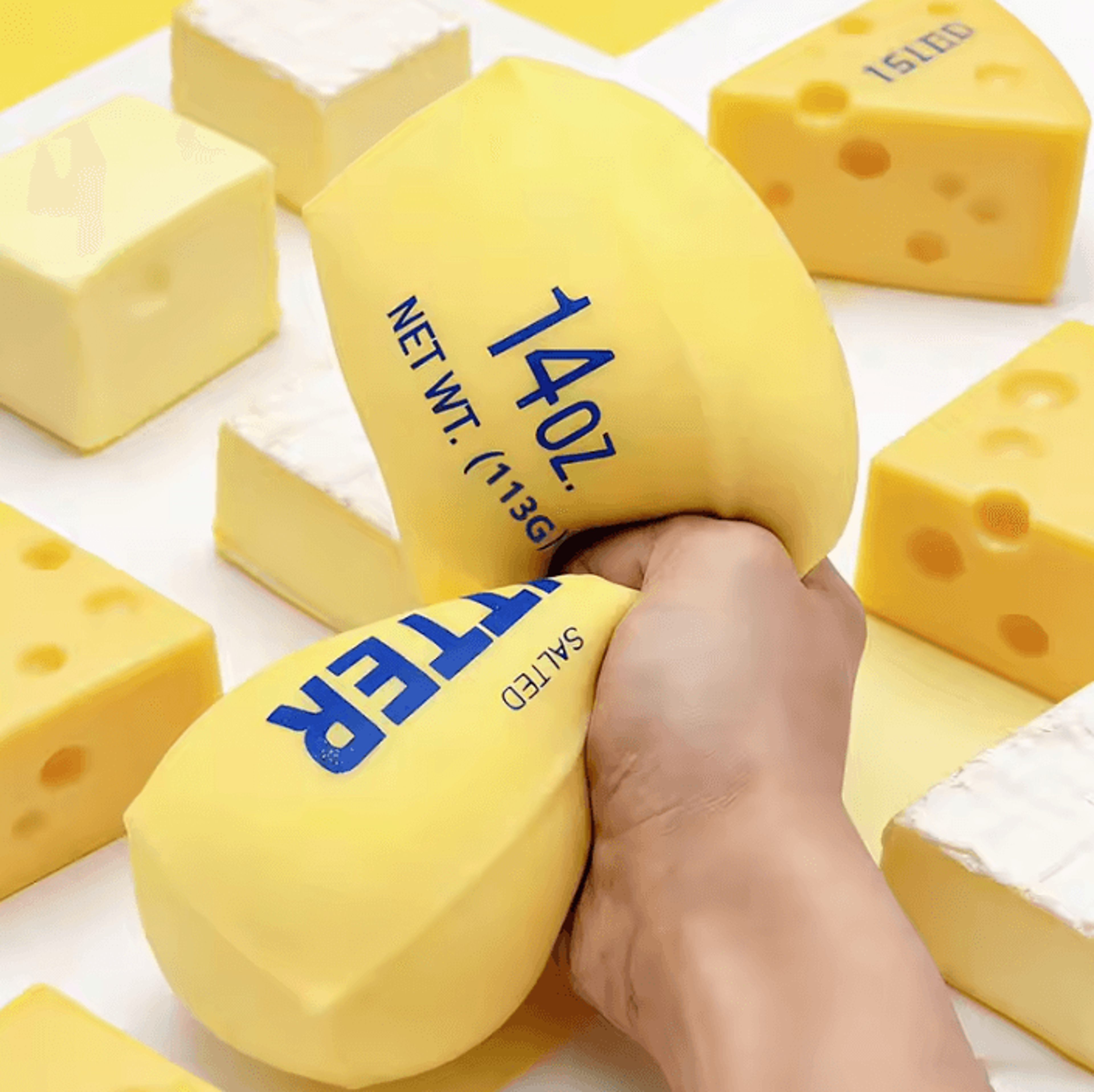 butter stick squishy fidget toy funny elastic cheese squeeze toy for stress relief and sensory play