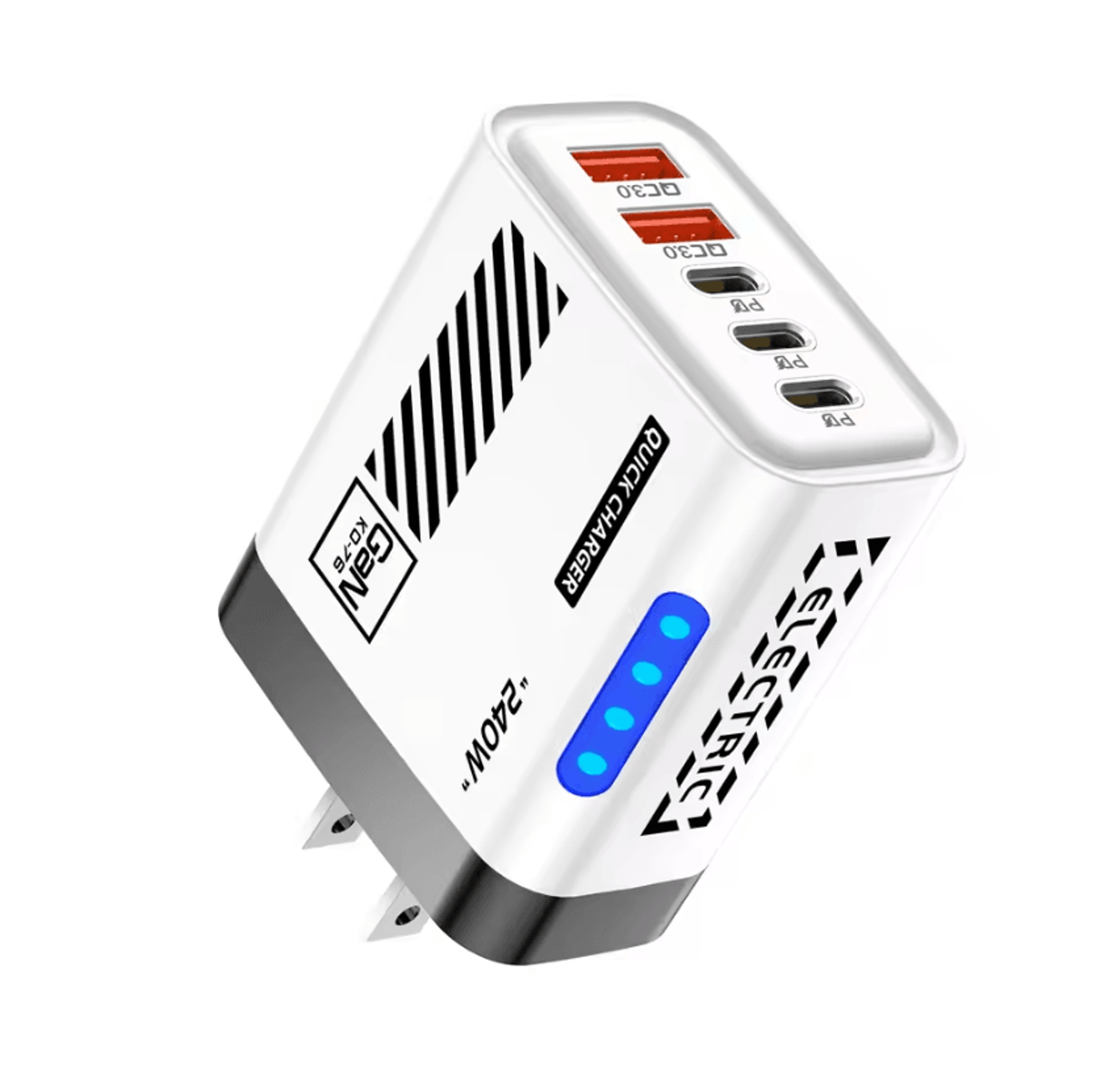 240W GaN 5 Port USB C Wall Charger PD Fast Charging Adapter For IPhone Samsung Xiaomi And Huawei 8