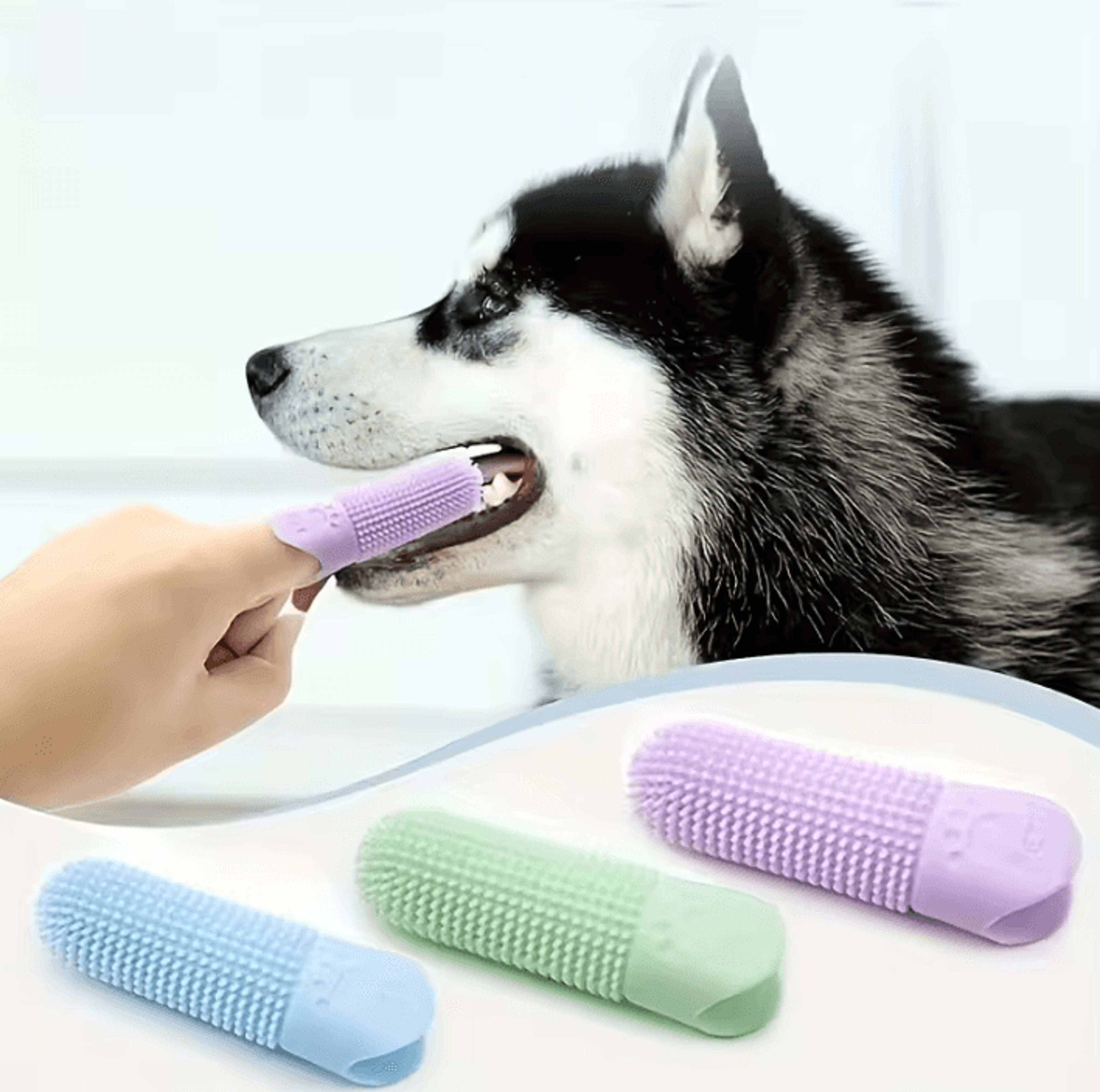 360 Degree Soft Silicone Pet Finger Toothbrush Gentle Dental Cleaning Brush For Dogs And Cats 4