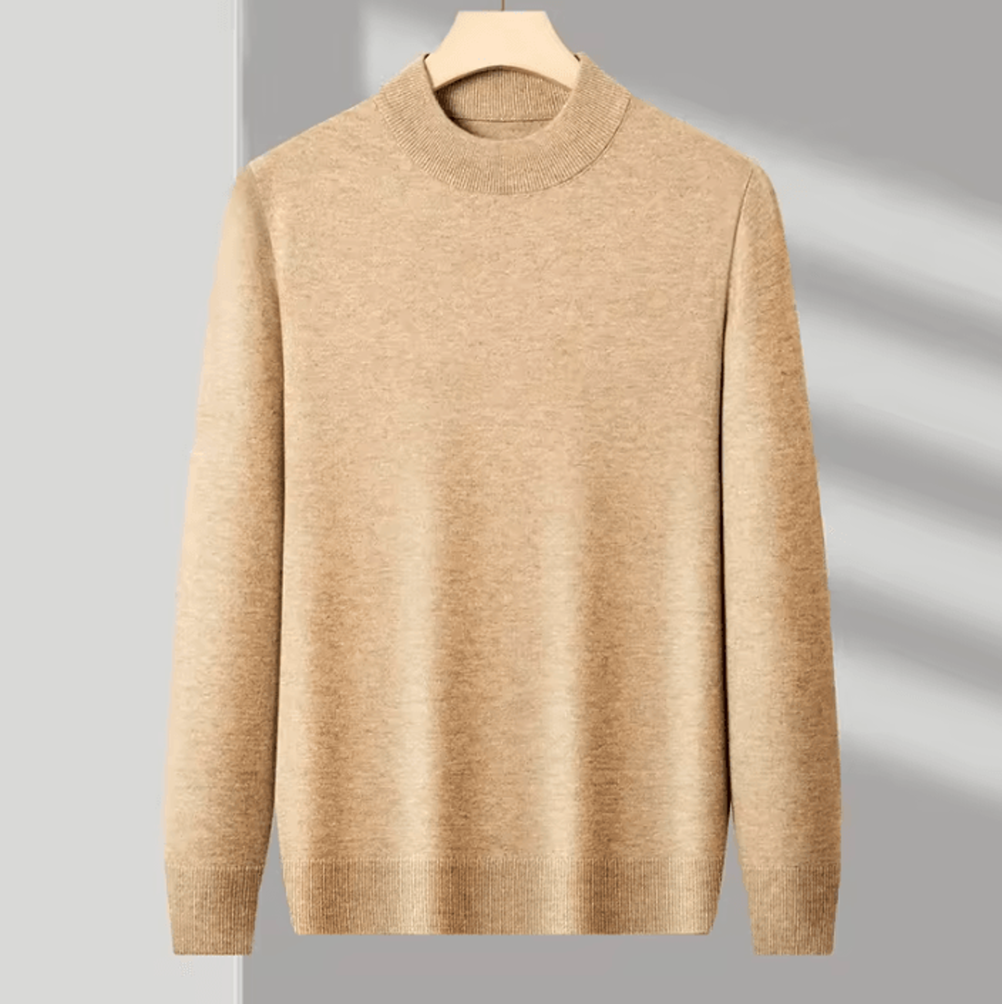 Mens Half Turtleneck Knit Sweater Solid Color Mock Neck Pullover For Autumn And Winter Casual Wear 7