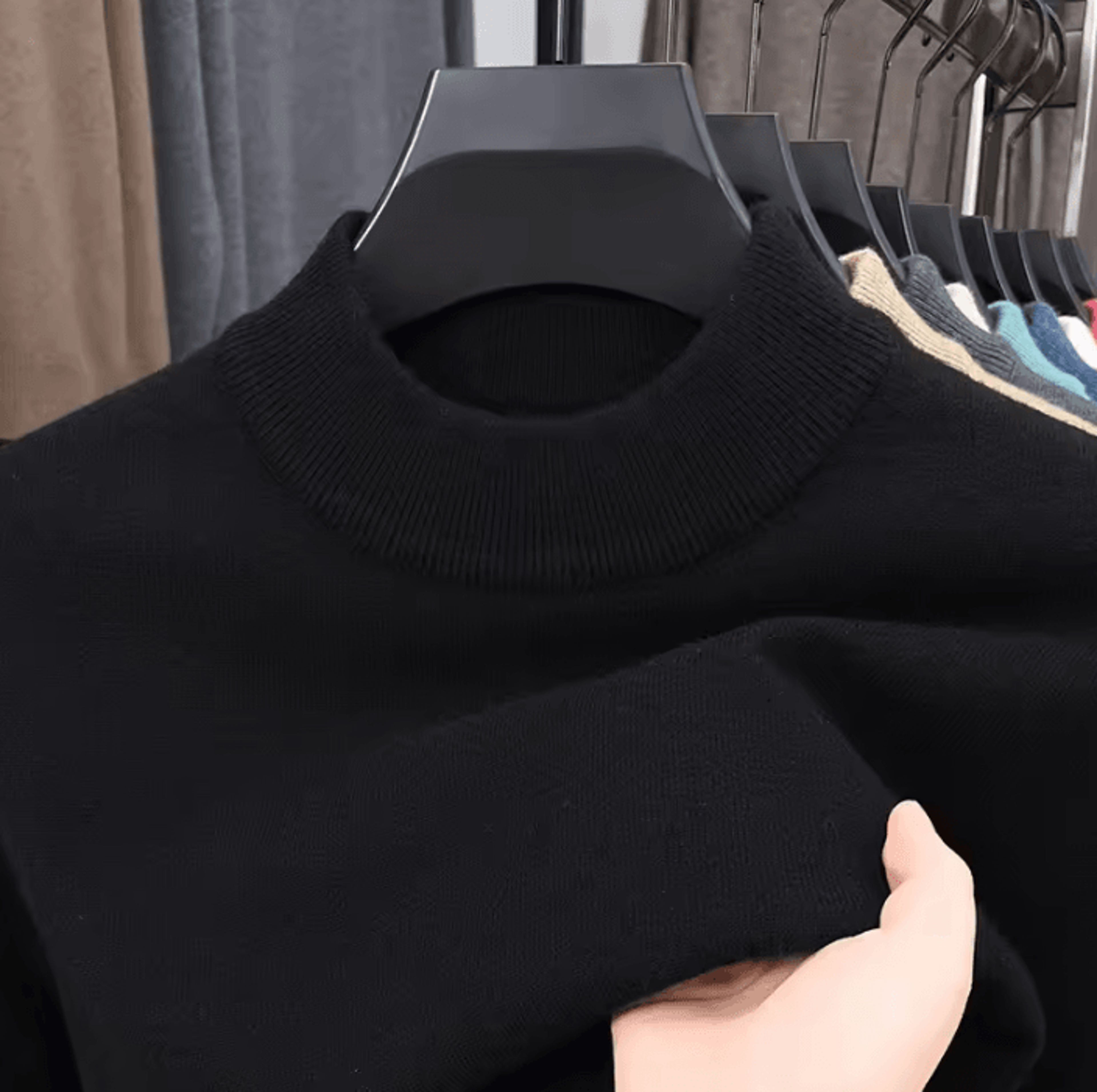 Mens Half Turtleneck Knit Sweater Solid Color Mock Neck Pullover For Autumn And Winter Casual Wear 2