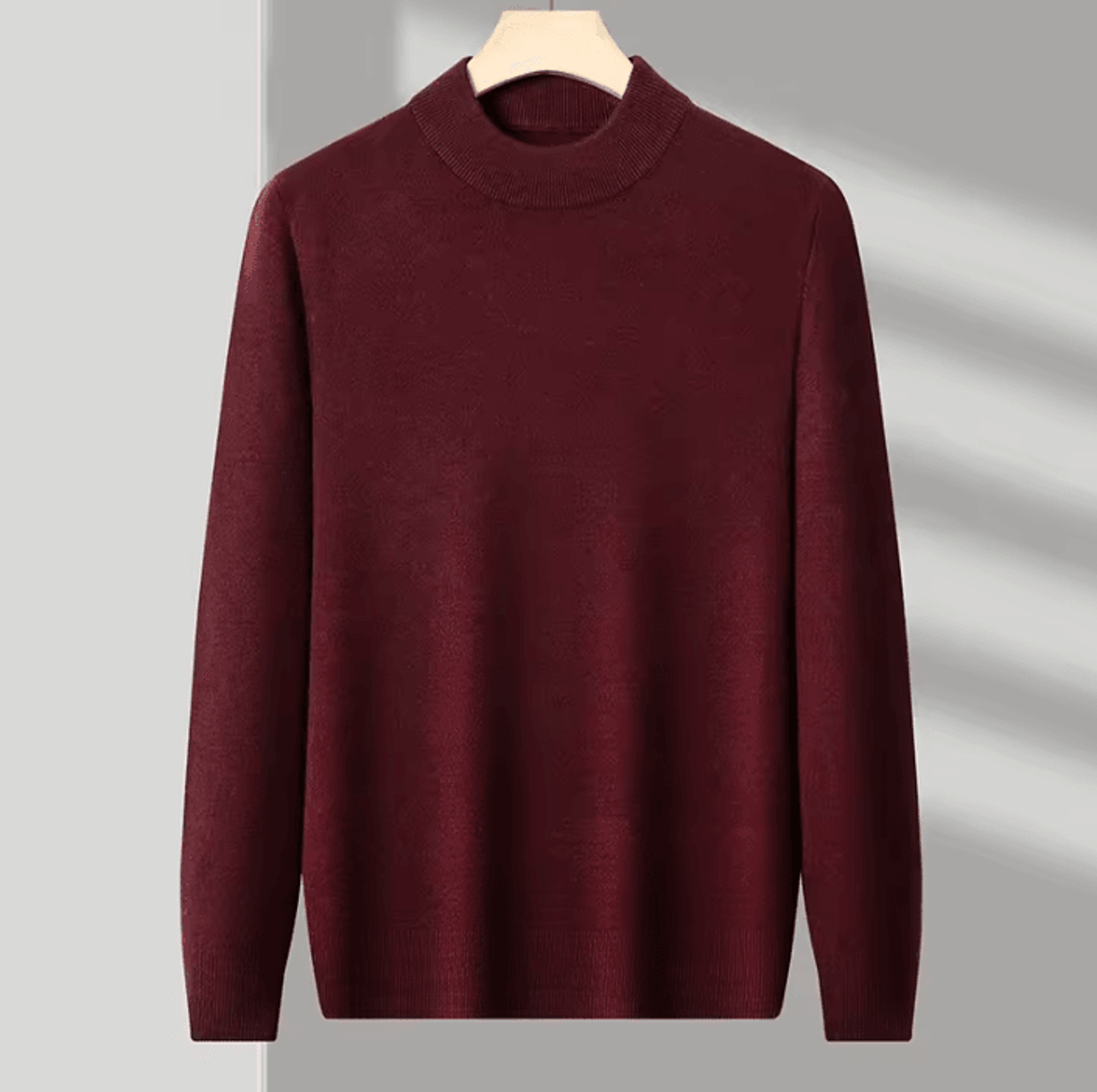 Mens Half Turtleneck Knit Sweater Solid Color Mock Neck Pullover For Autumn And Winter Casual Wear 3