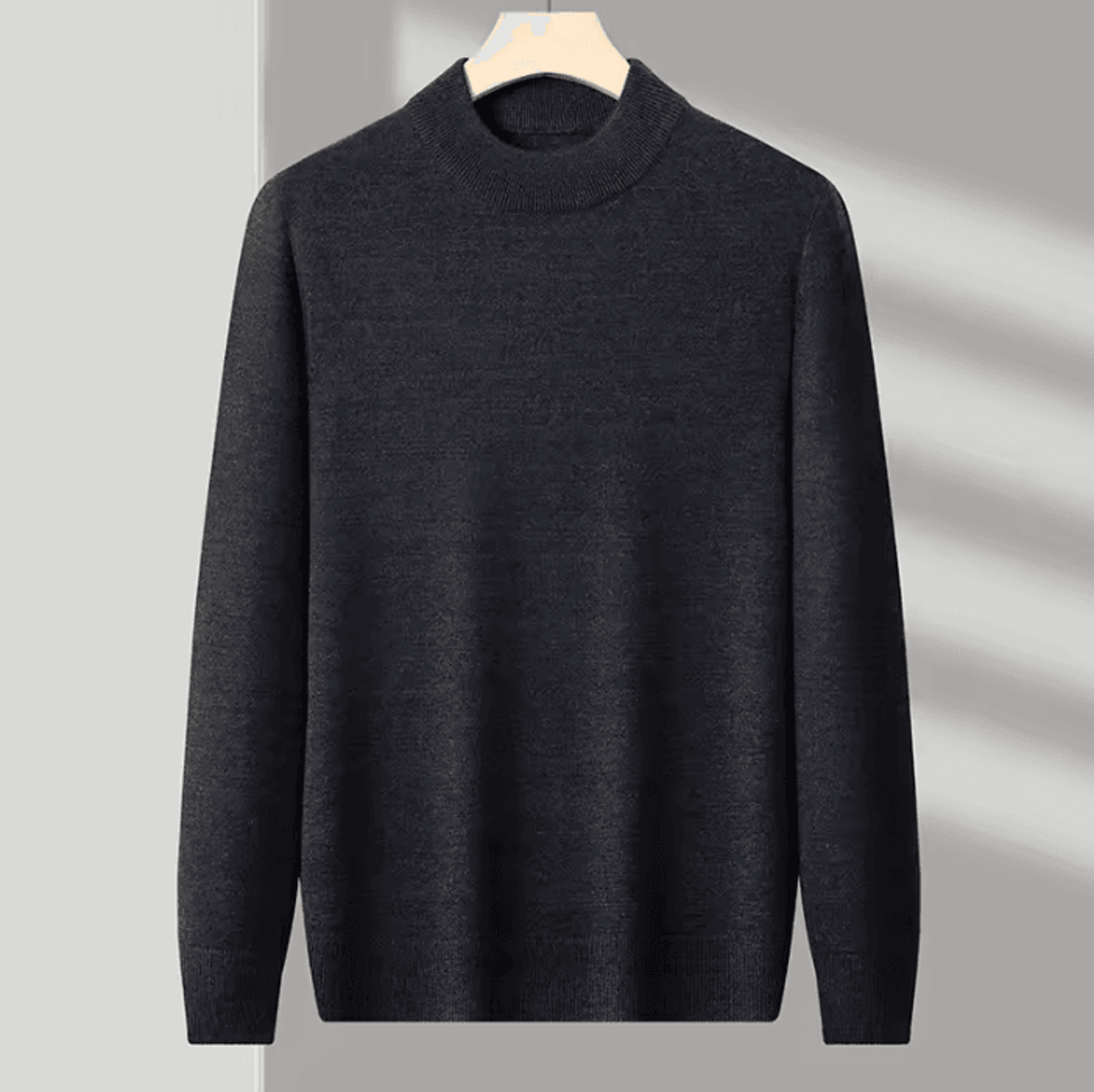 Mens Half Turtleneck Knit Sweater Solid Color Mock Neck Pullover For Autumn And Winter Casual Wear 8
