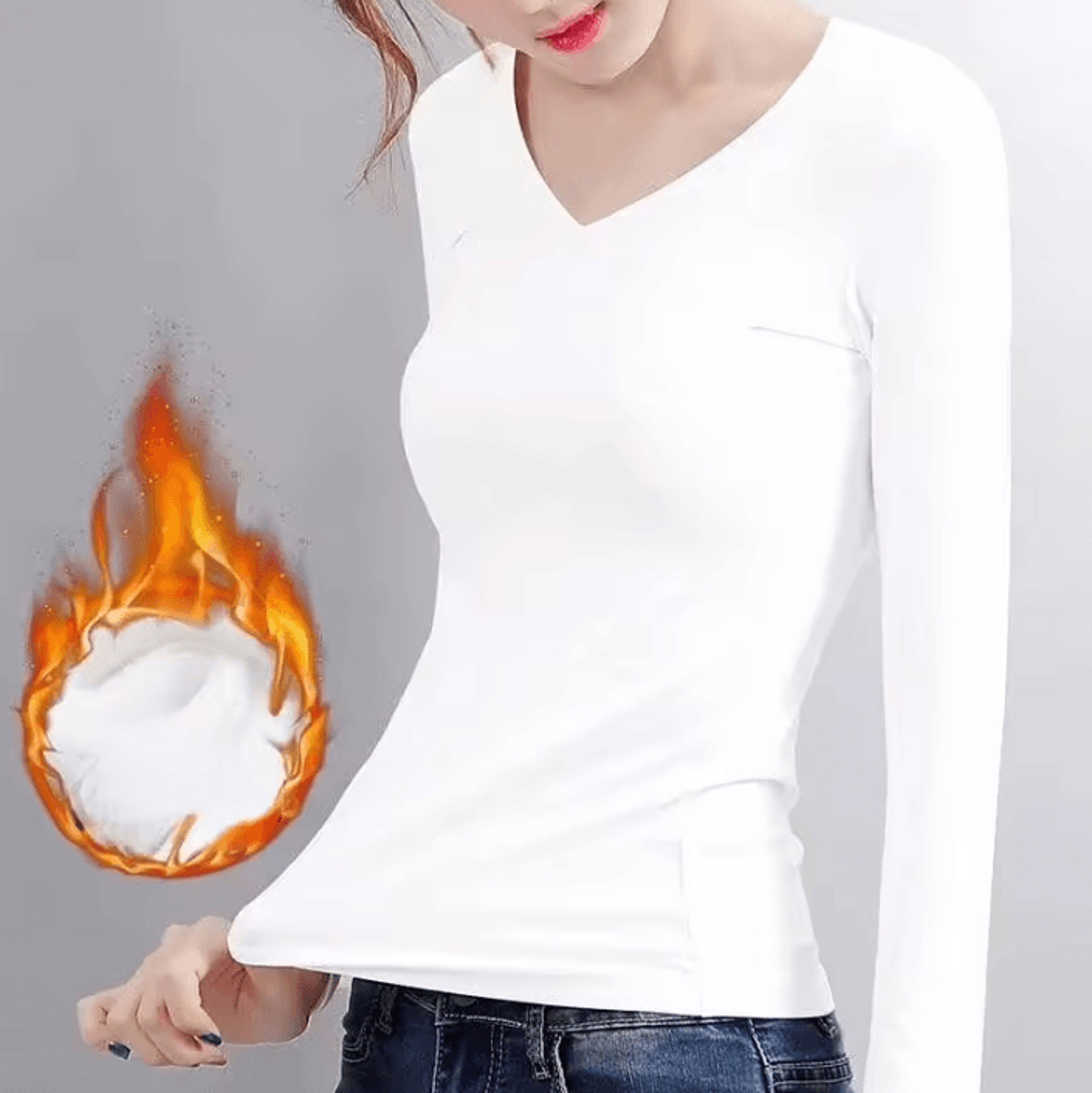 Womens Thermal Turtleneck Long Sleeve Shirt Warm Semi High Neck Base Layer For Winter 4