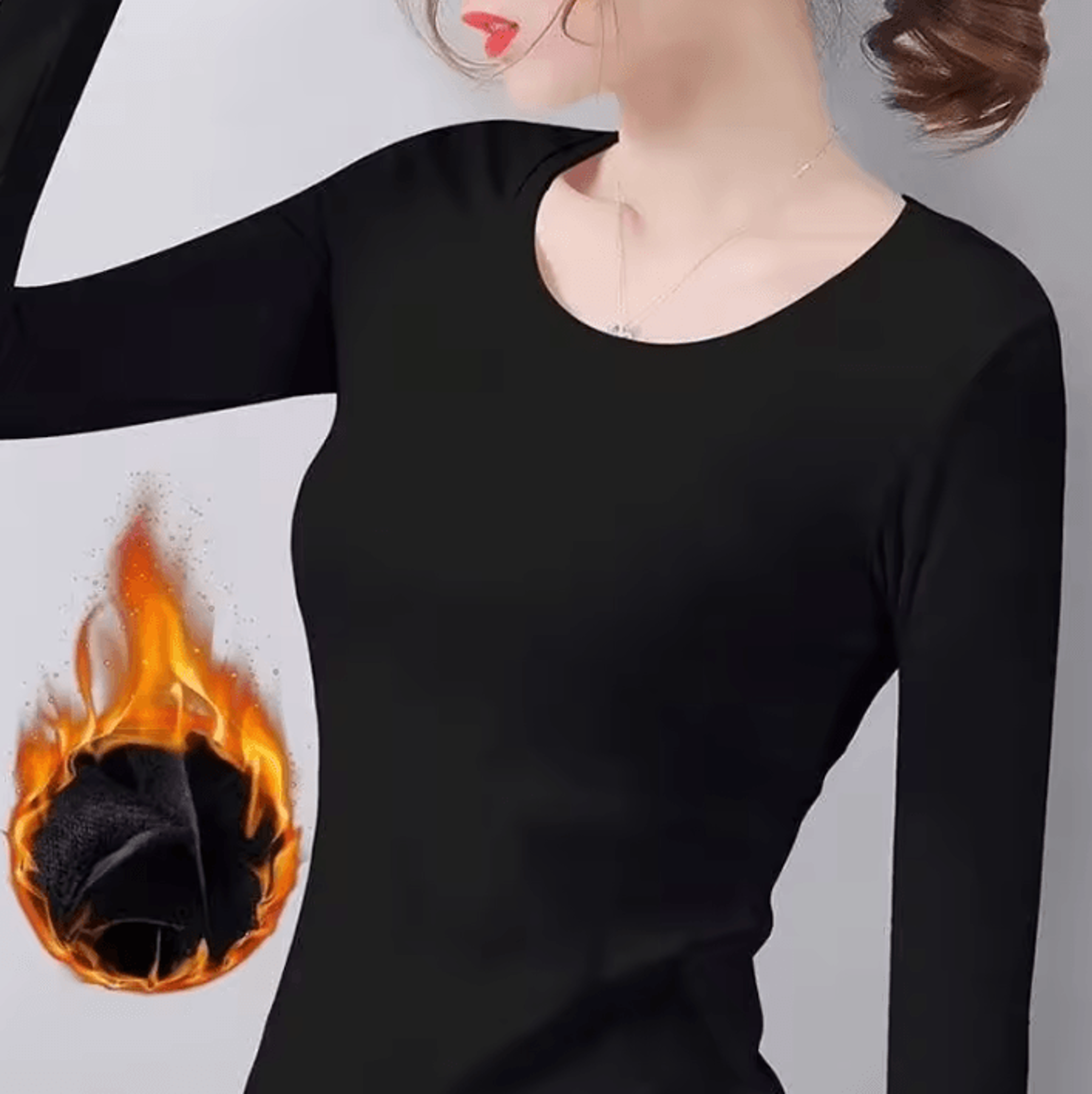 Womens Thermal Turtleneck Long Sleeve Shirt Warm Semi High Neck Base Layer For Winter 6