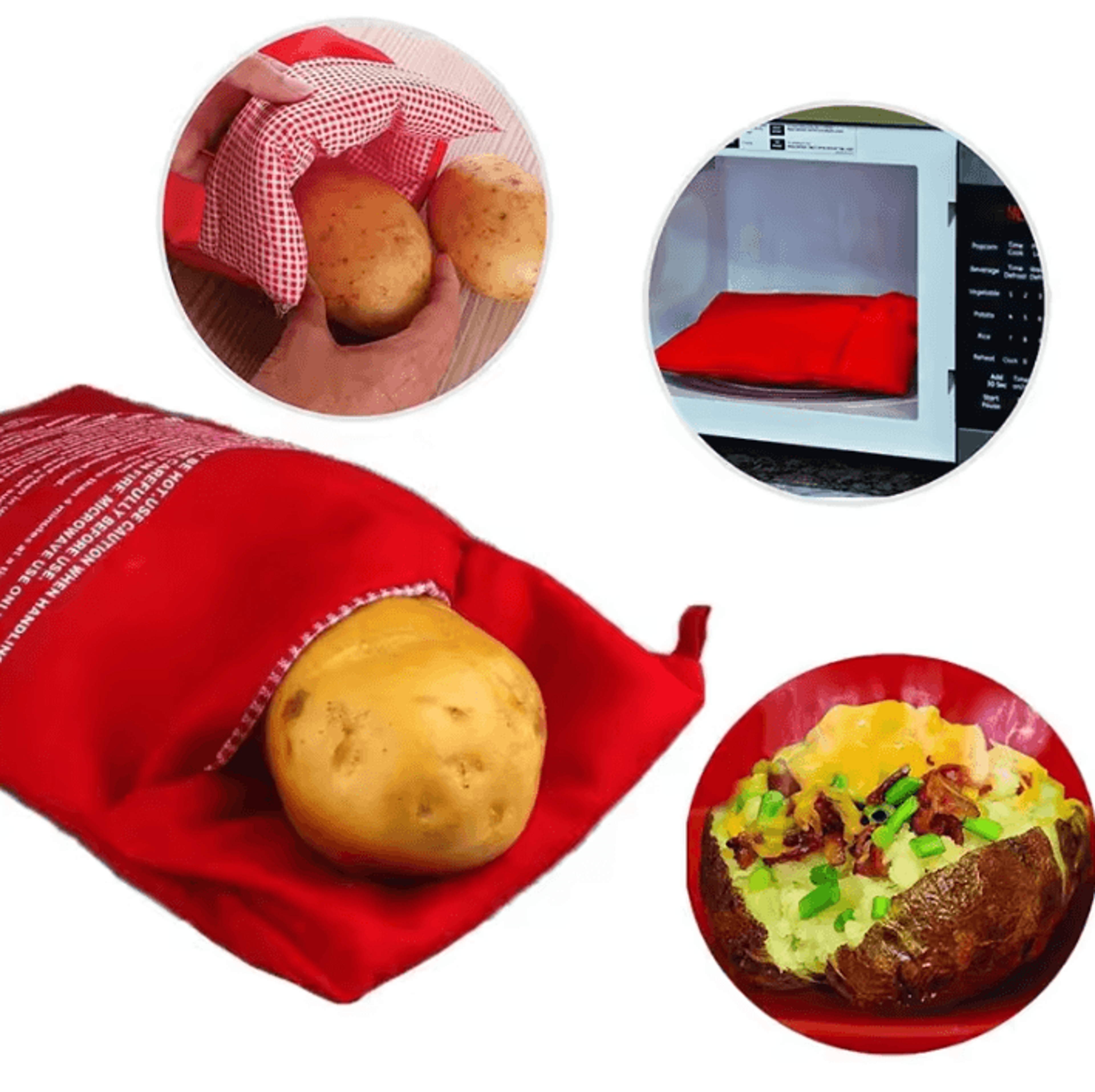 Reusable Microwave Potato Cooking Bag Quick Baked Potato Cooker Pouch For Easy Kitchen Meal Prepara 2