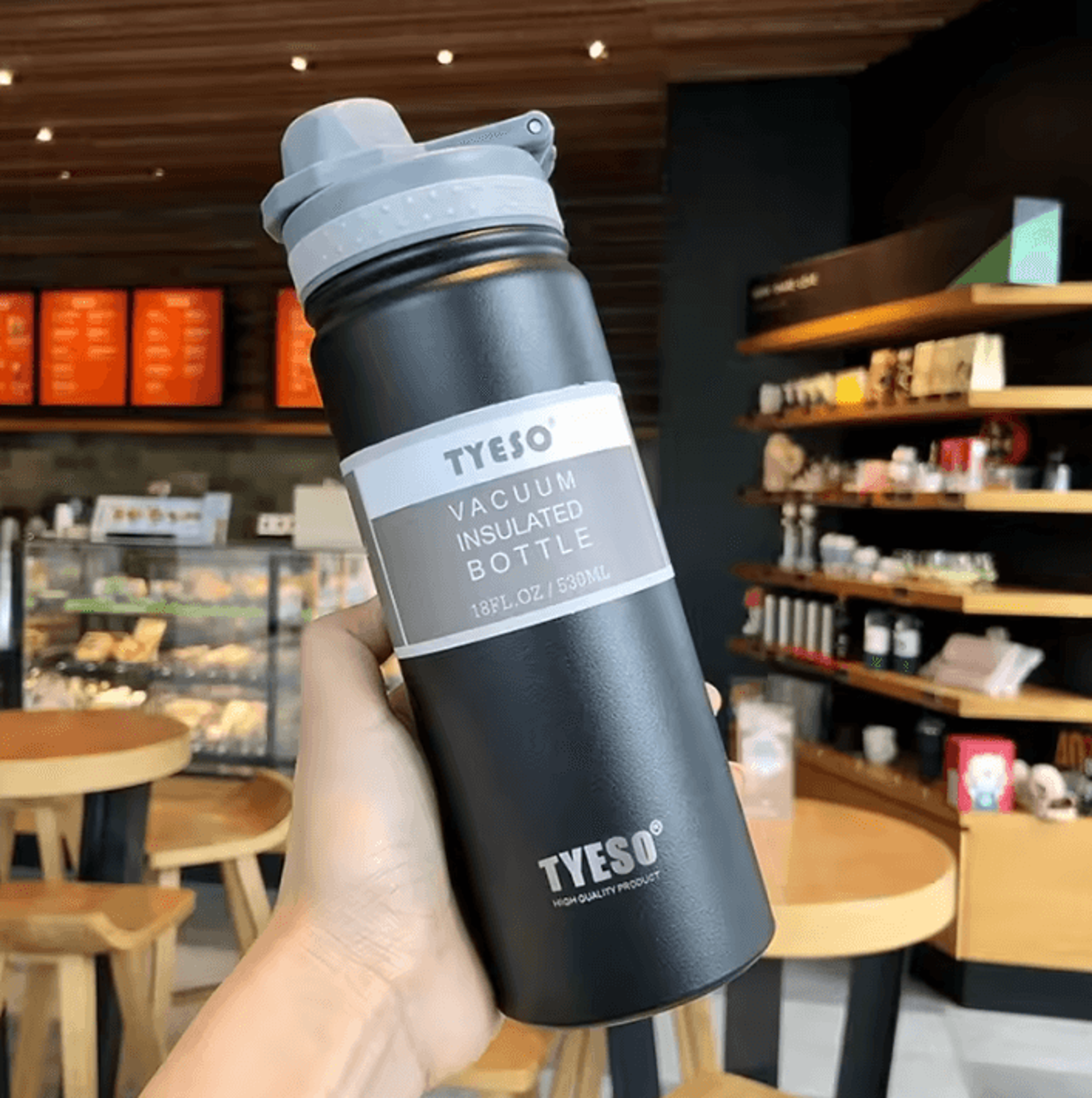 Tyeso 750ML Stainless Steel Vacuum Insulated Water Bottle Portable Thermos Flask For Travel Coffee  5