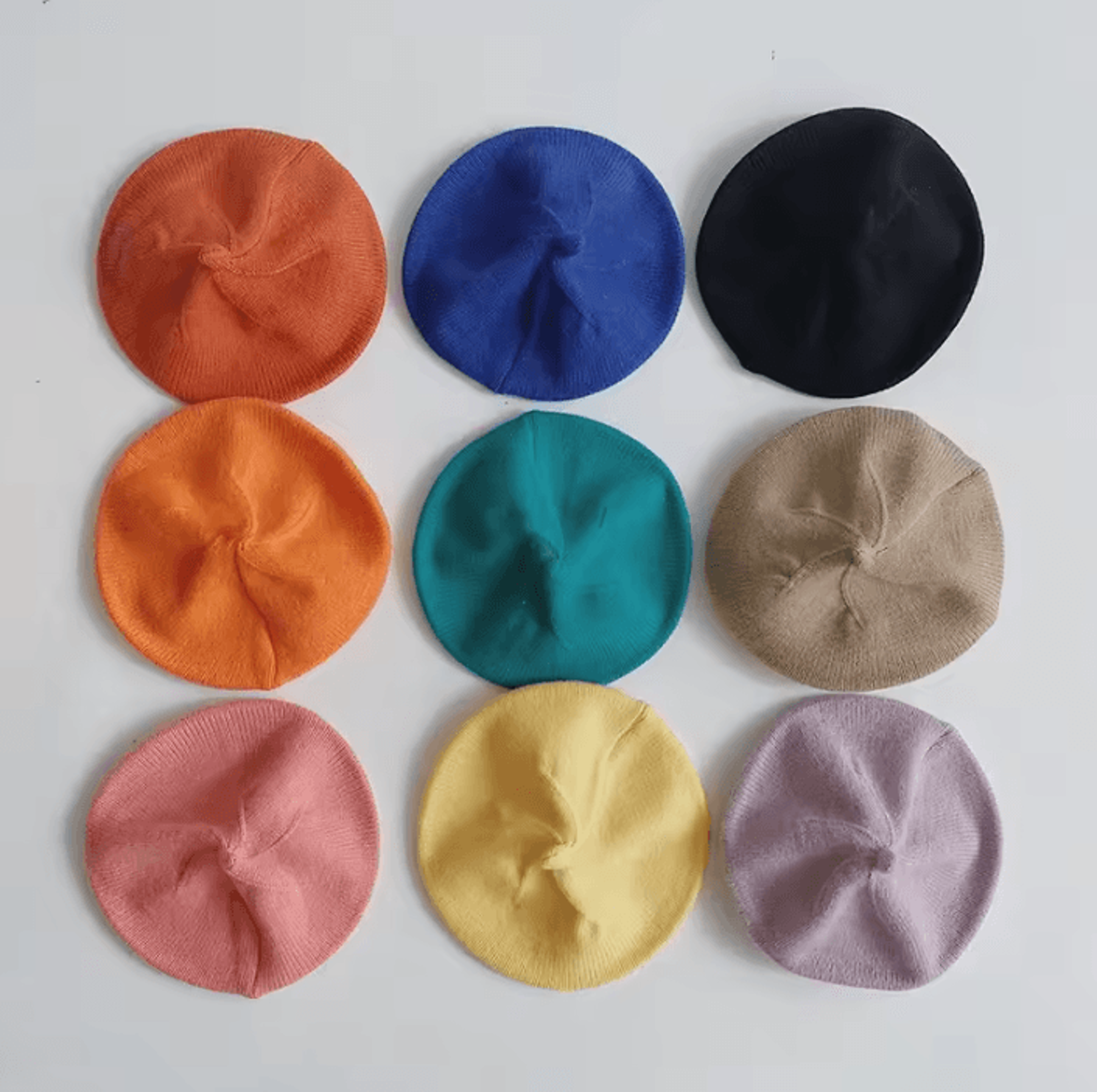 Cute Baby Knitted Beret Hat Warm Solid Color Autumn Winter Cap For Kids And Toddlers 2
