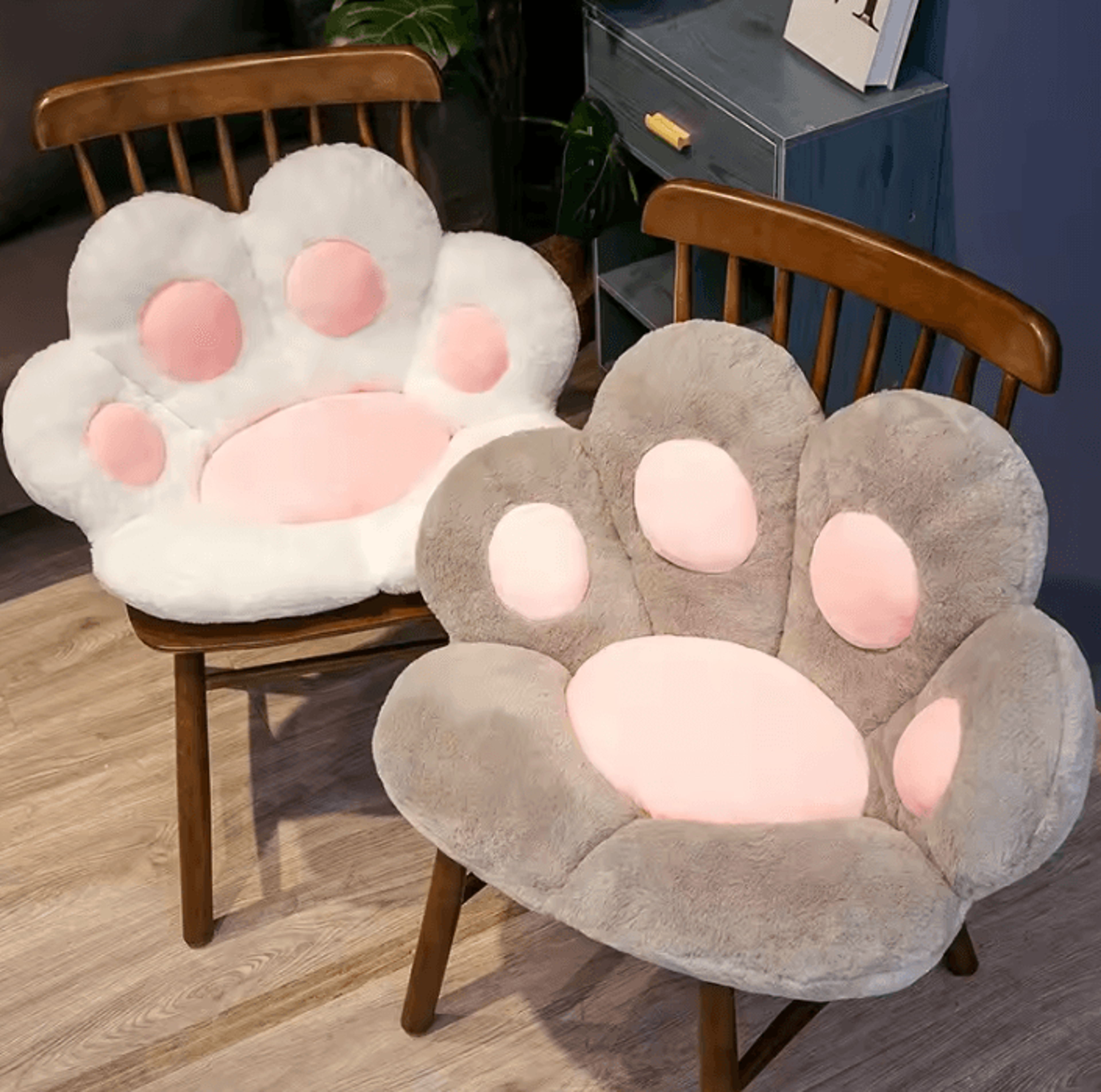 kawaii cat paw plush floor cushion 70 by 60cm soft chair seat pad for sofa bedroom and home decor