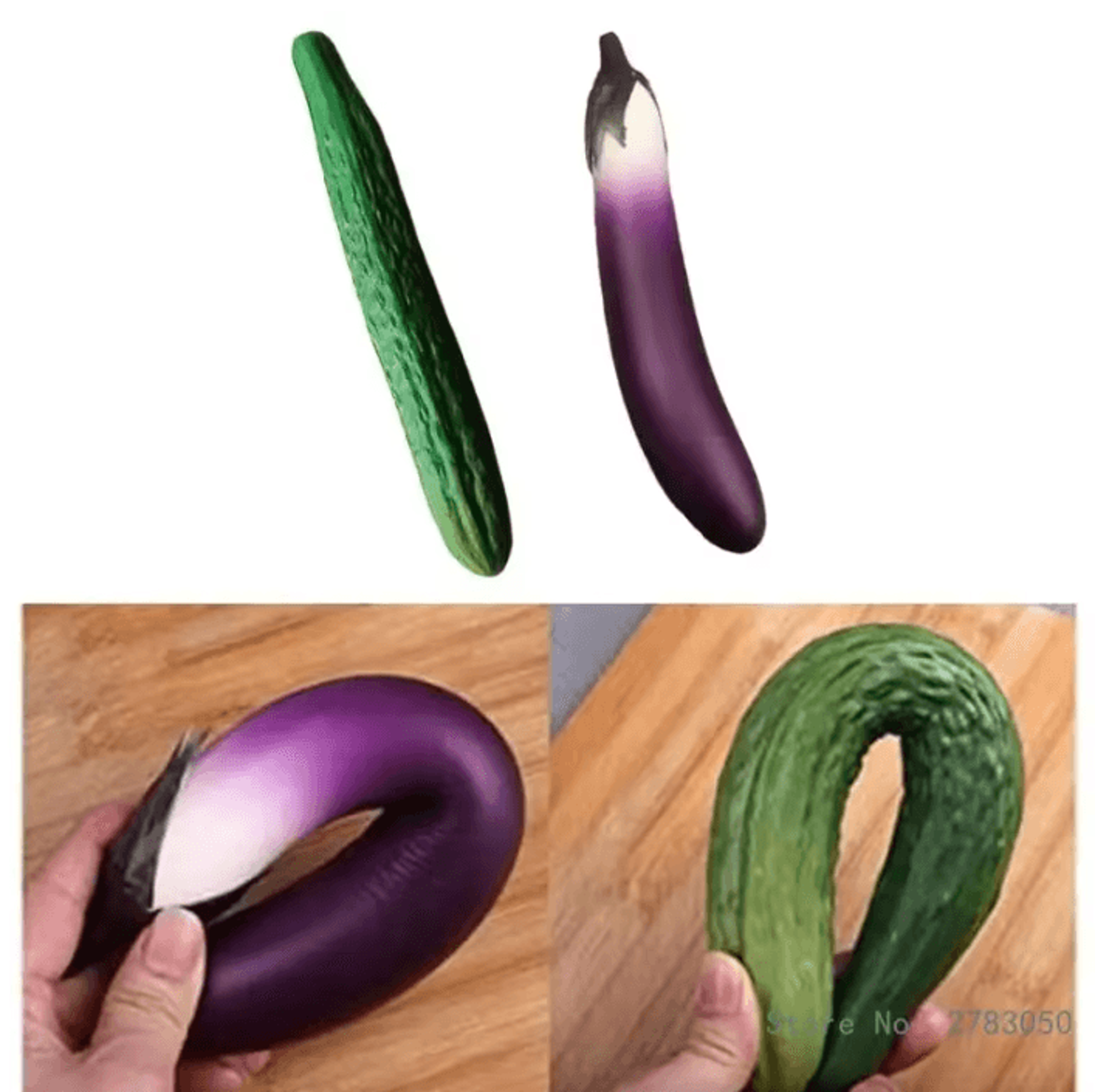 realistic artificial vegetable ornaments soft fake eggplant and cucumber replicas for kitchen decor and display
