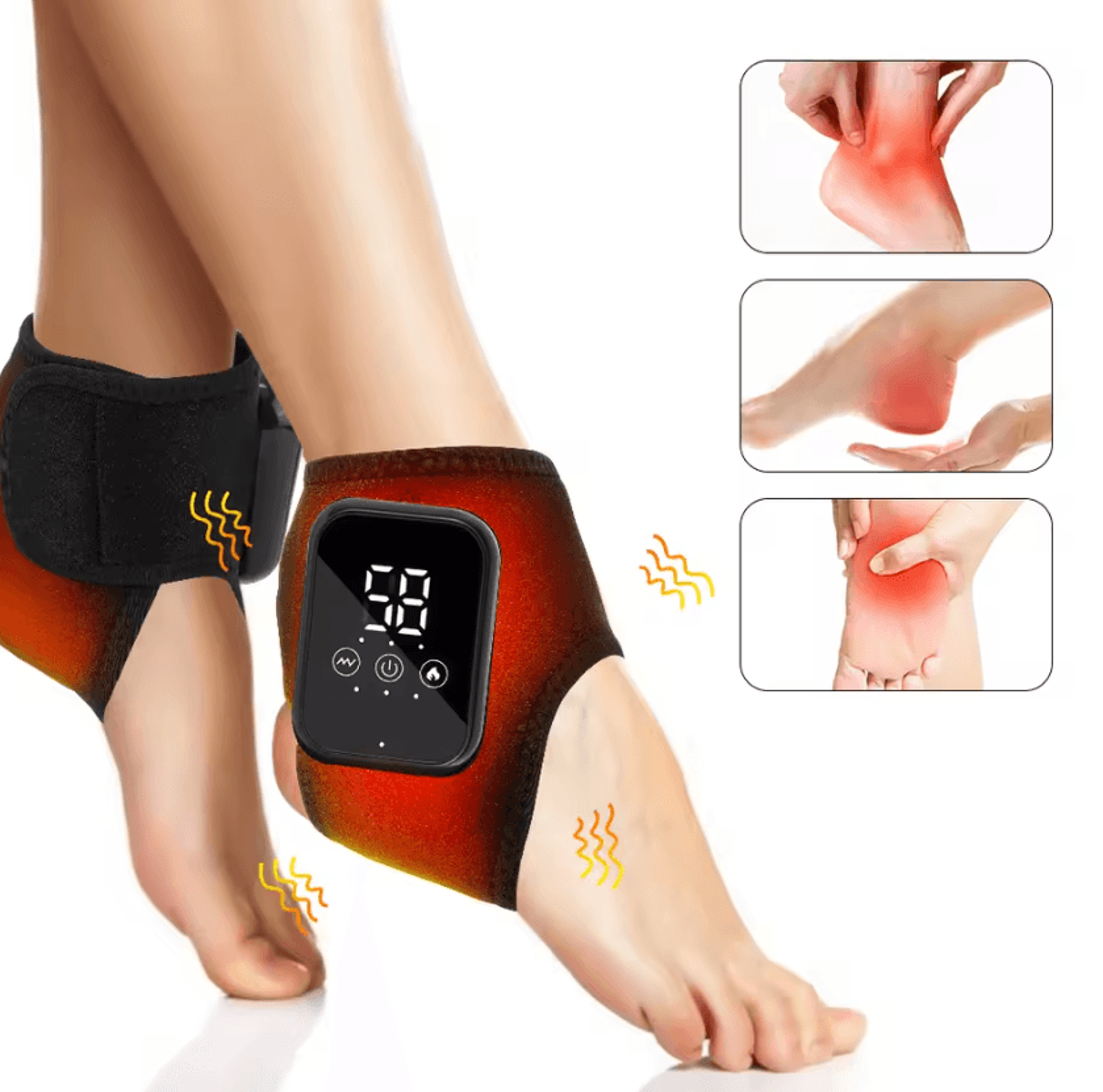 electric heated ankle massager with vibration hot compress foot wrap for relaxation and everyday comfort