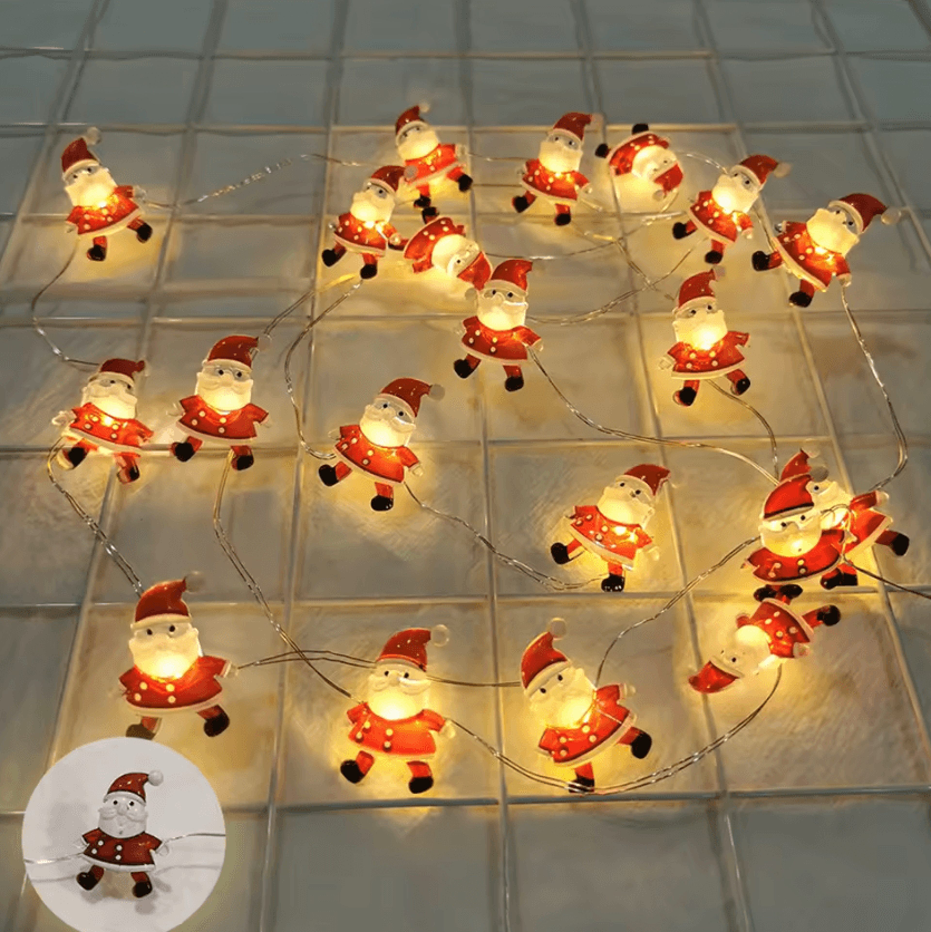Runtowo Santa Claus Snowman LED String Lights Festive Christmas Tree Decorations For Home And Holid 2