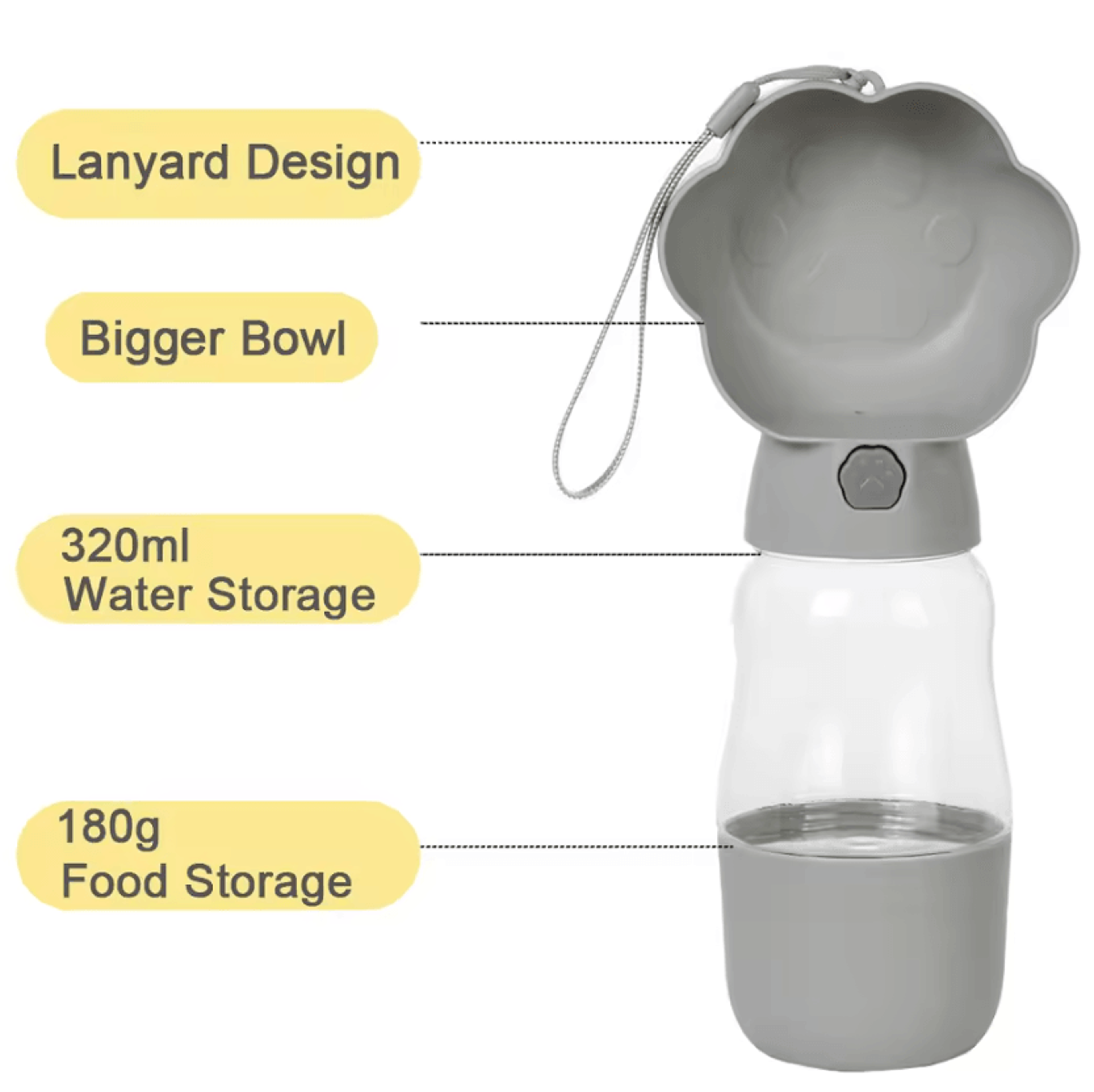 2 In 1 Portable Dog Water Bottle With Food Container Travel Pet Drinking Bowl And Feeder For Dogs A 2