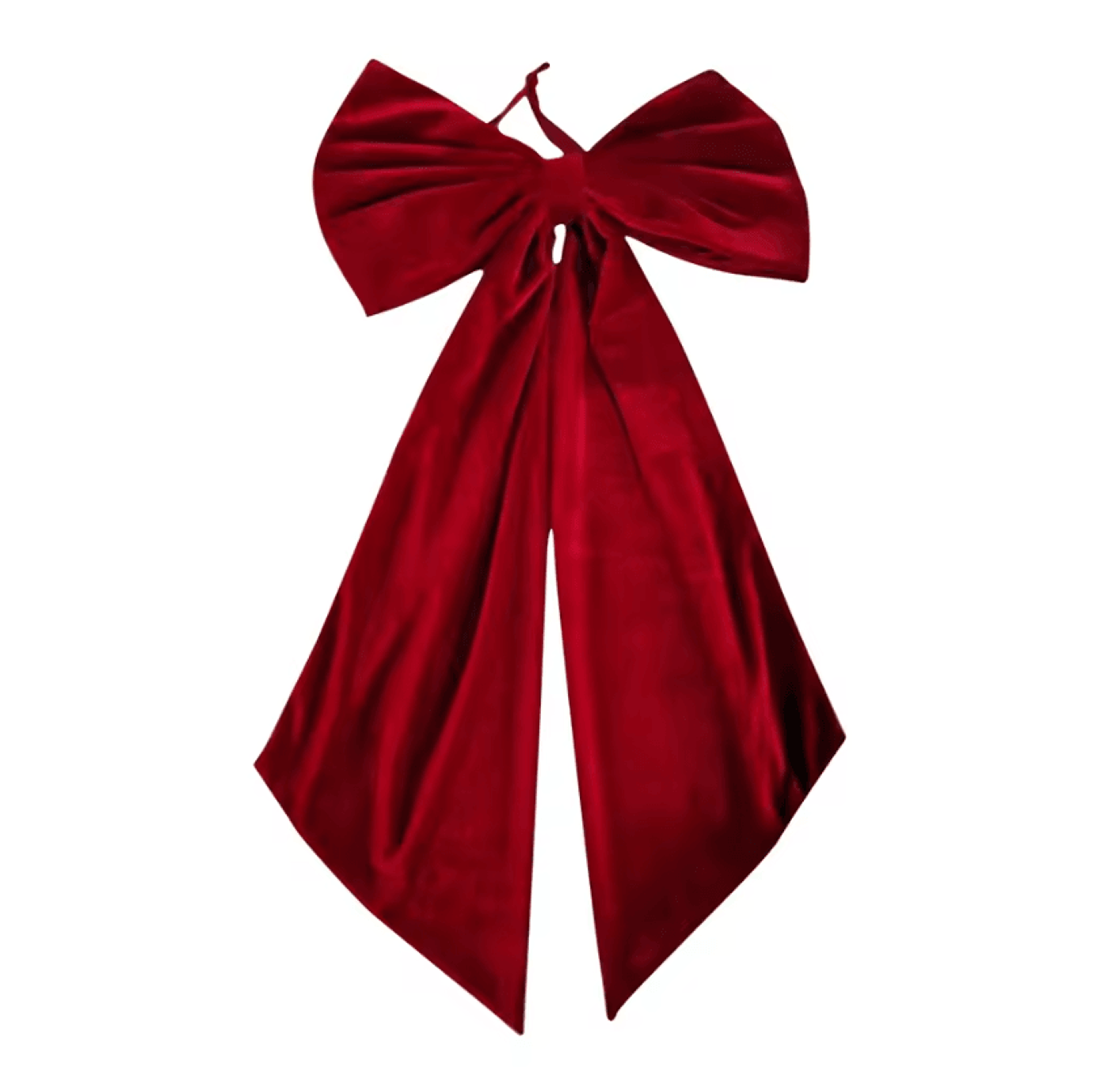 Oversized Red Velvet Christmas Bow Tree Topper Elegant Burgundy Ribbon Decoration For Holiday Wreat 4
