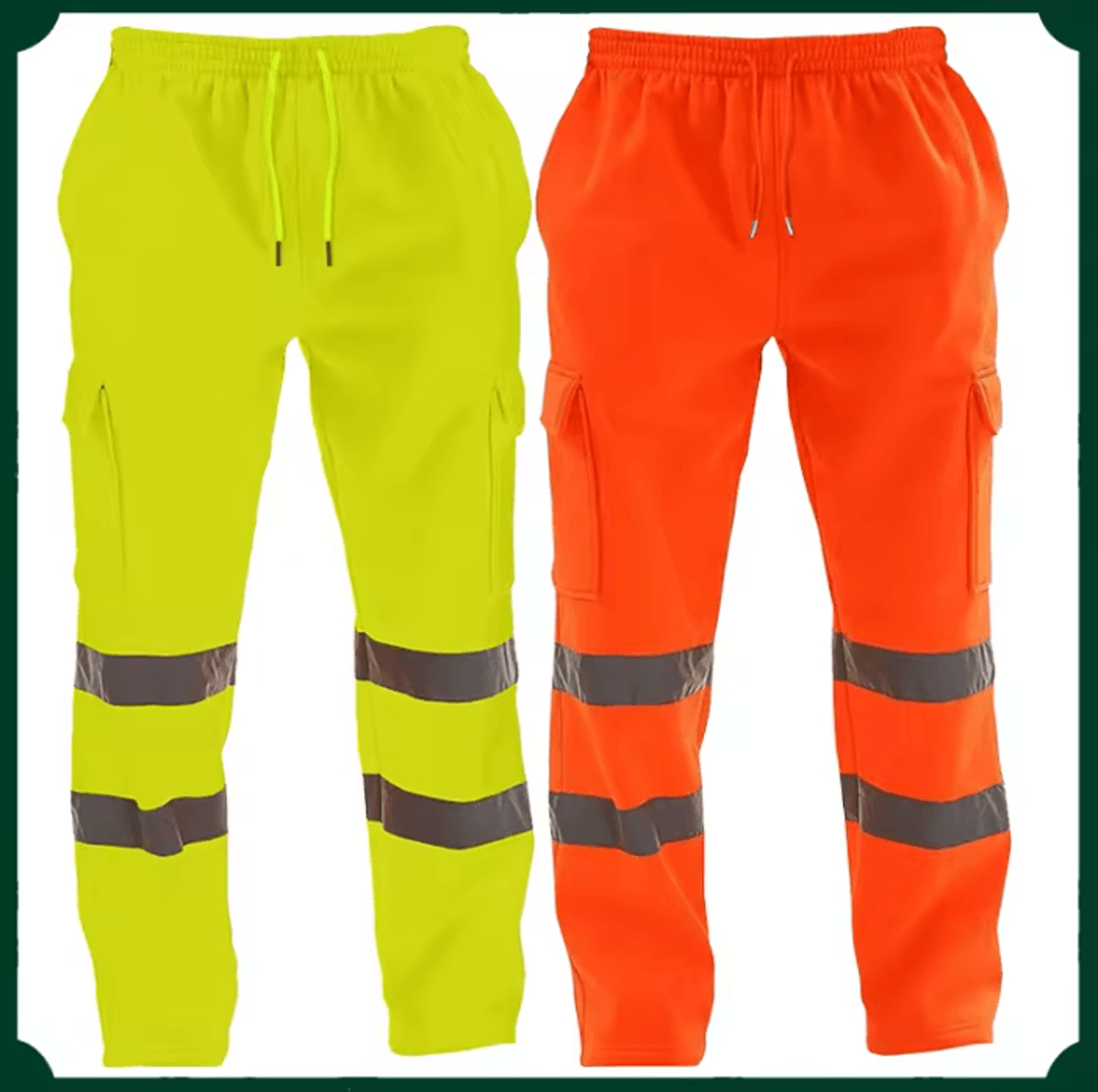 mens reflective work pants high visibility construction trousers with safety stripes for outdoor workwear