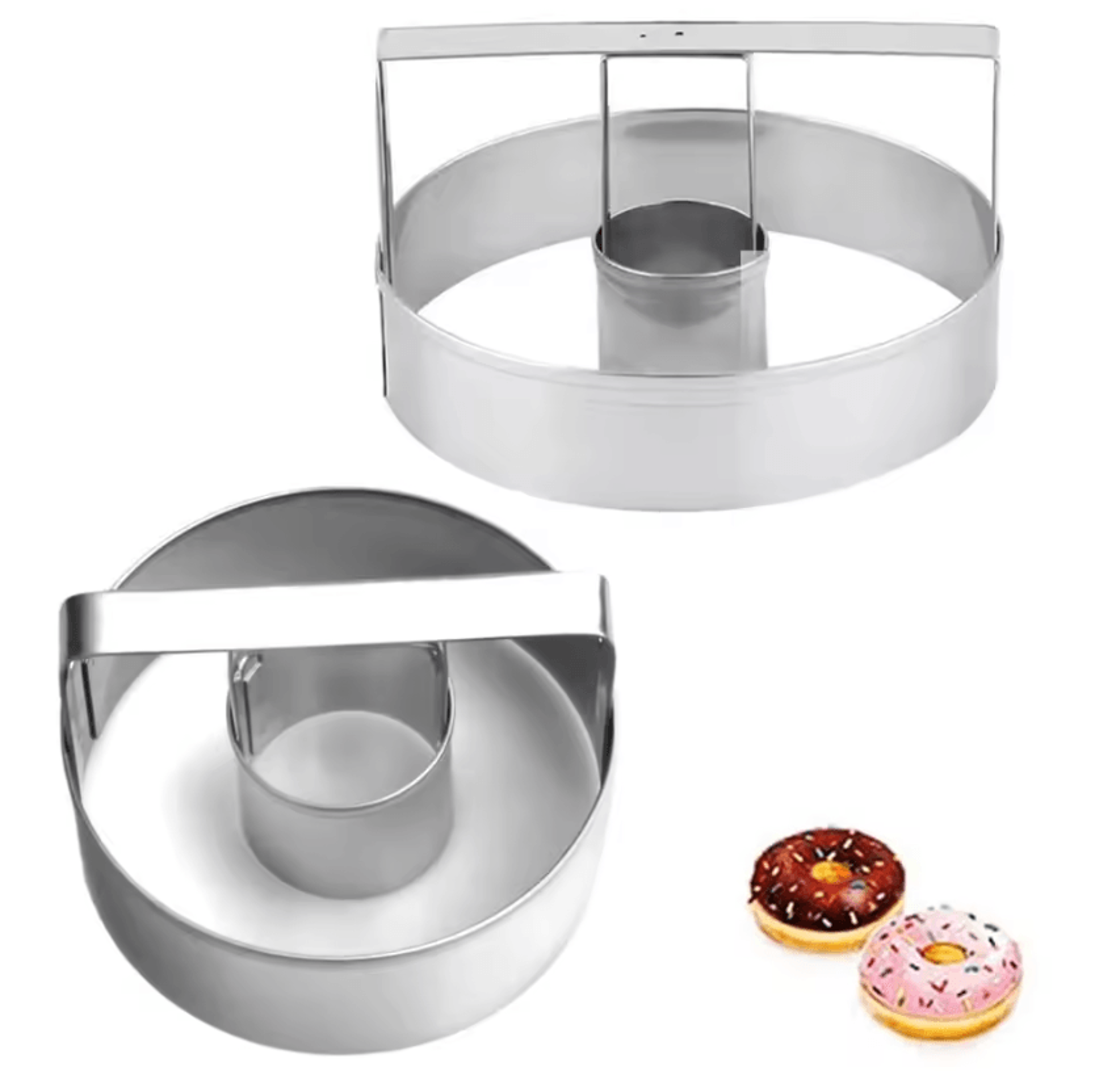 stainless steel round donut cookie cutter durable baking mold for homemade cookies pastries and diy desserts
