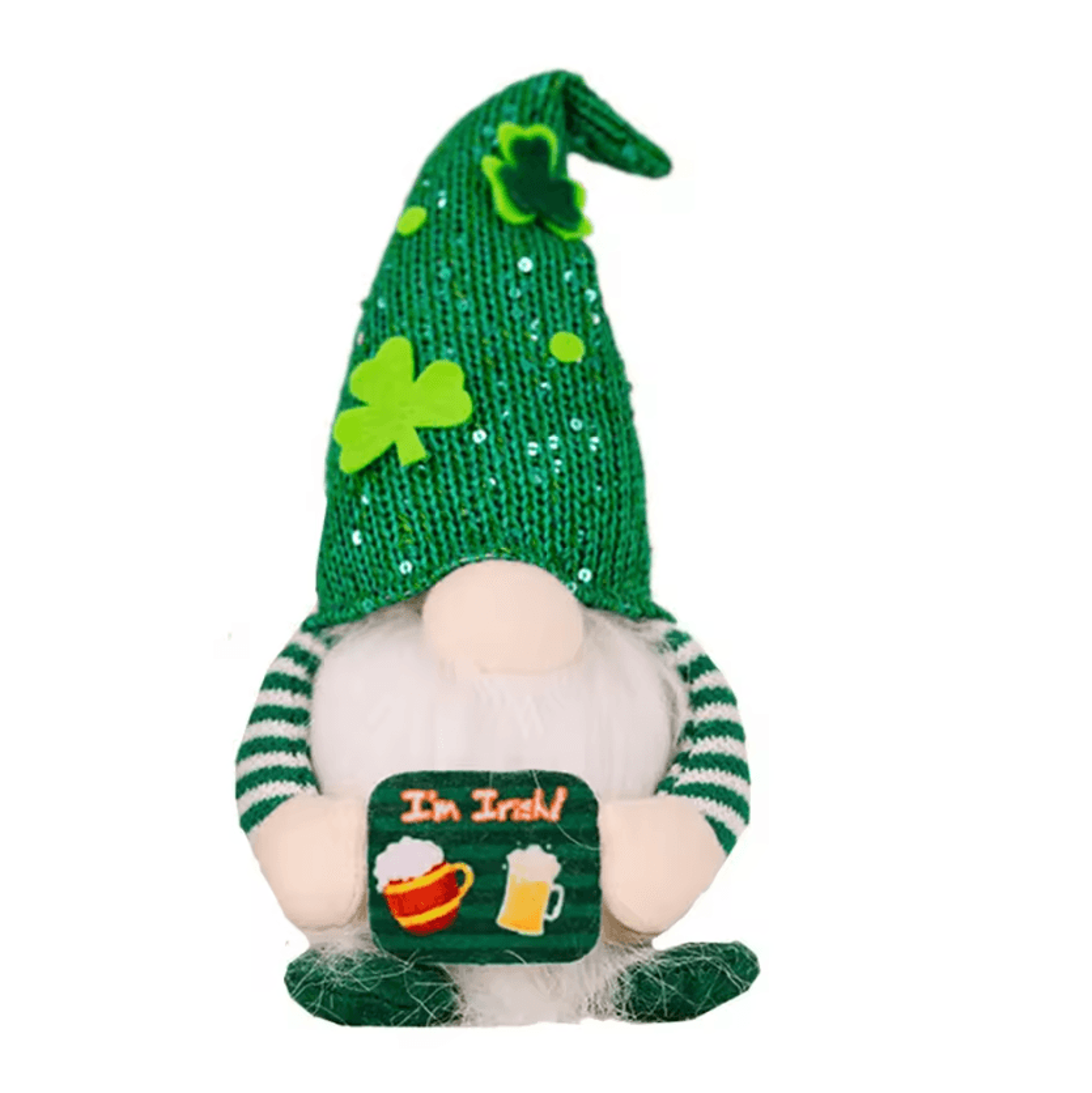 Cute Green Faceless Gnome Figurine St Patricks Day Irish Leaf Ornament For Home Table And Holiday D 6