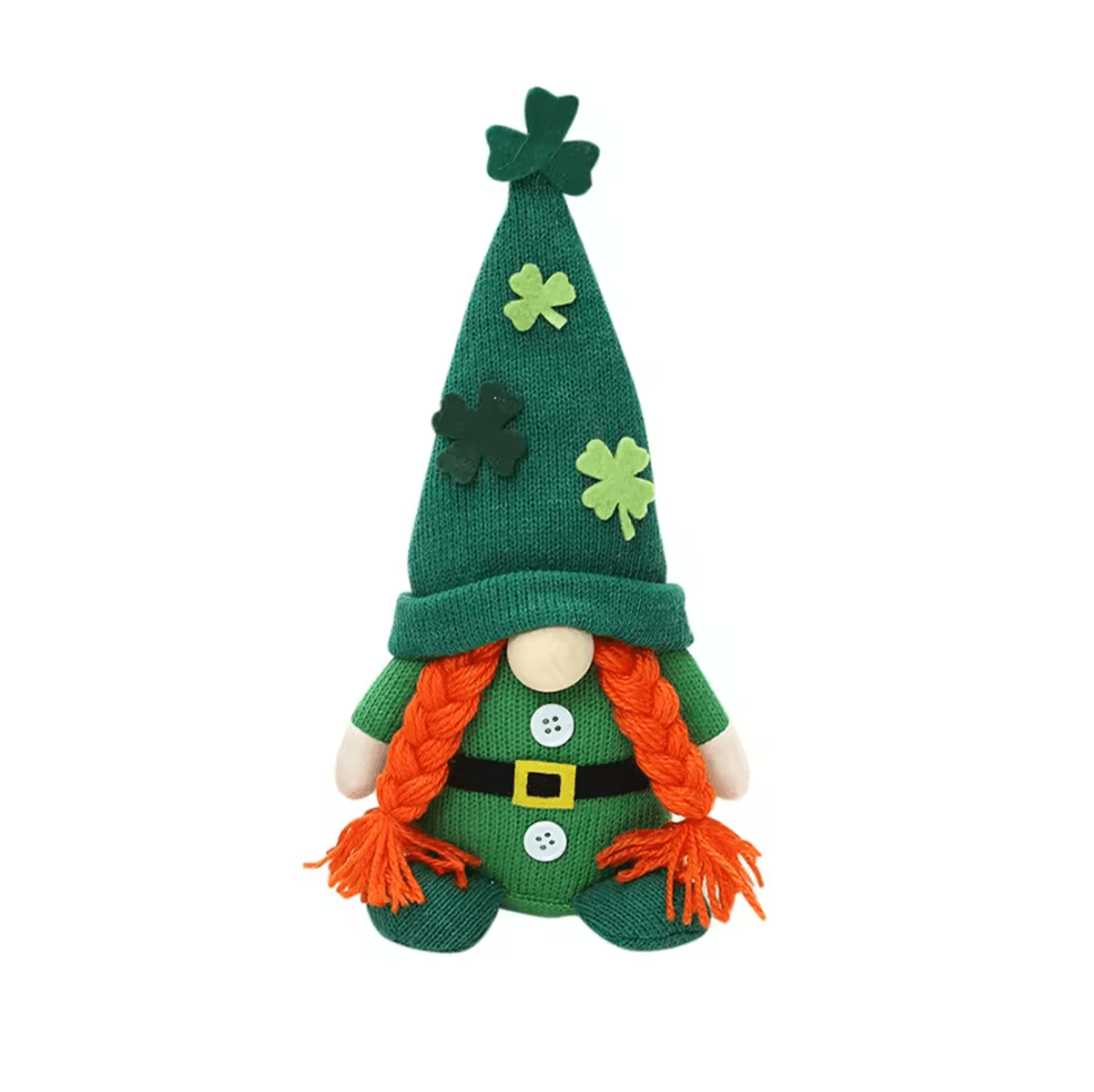 Cute Green Faceless Gnome Figurine St Patricks Day Irish Leaf Ornament For Home Table And Holiday D 4