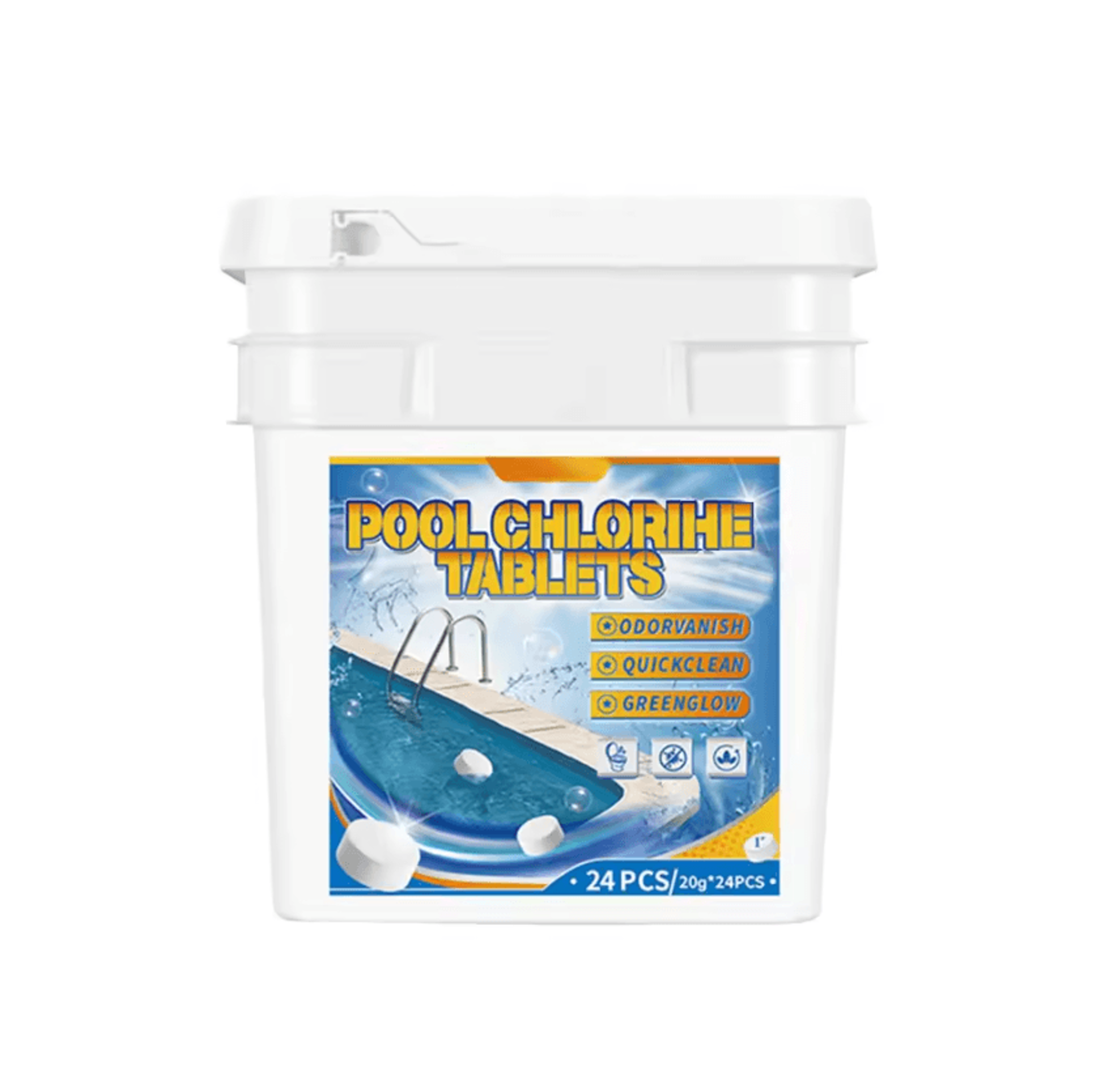 24 Piece Swimming Pool Sanitizer Tablets Chlorine Bromine Water Treatment Tablets For Spa And Pool  4
