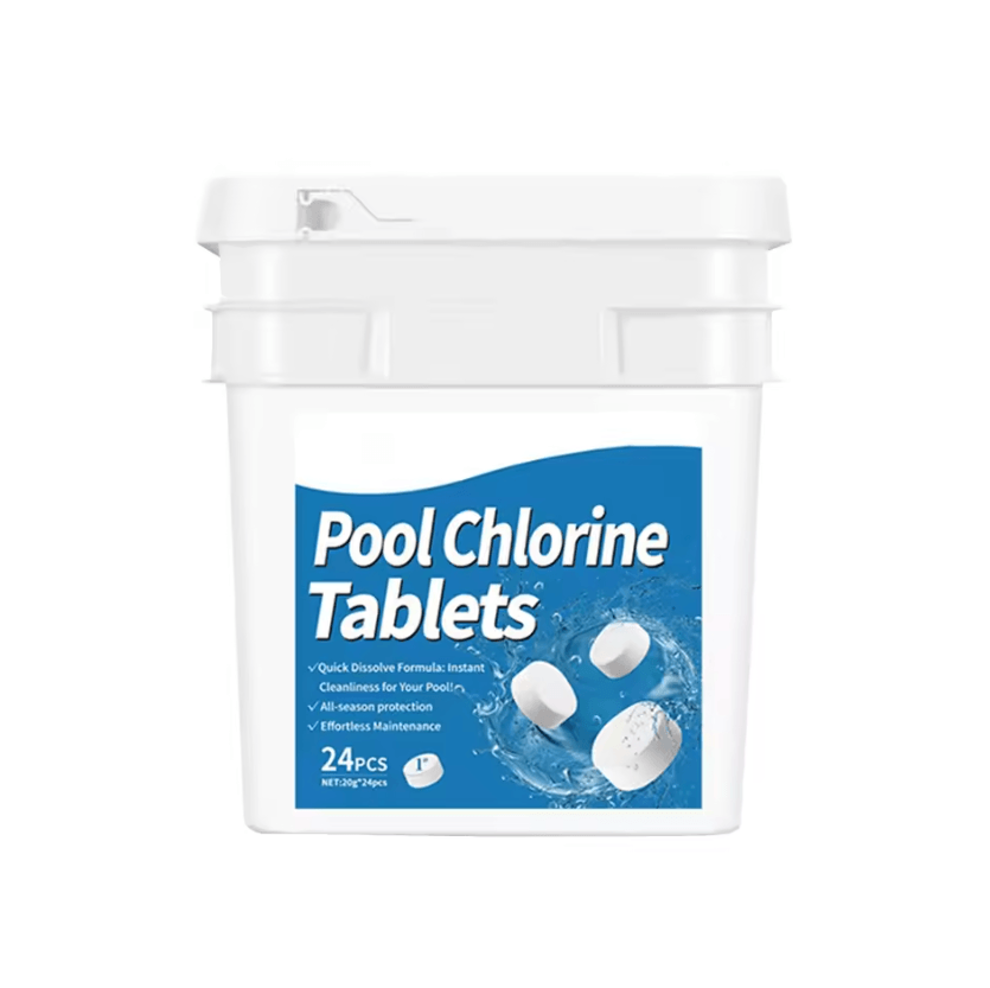 24 Piece Swimming Pool Sanitizer Tablets Chlorine Bromine Water Treatment Tablets For Spa And Pool  5