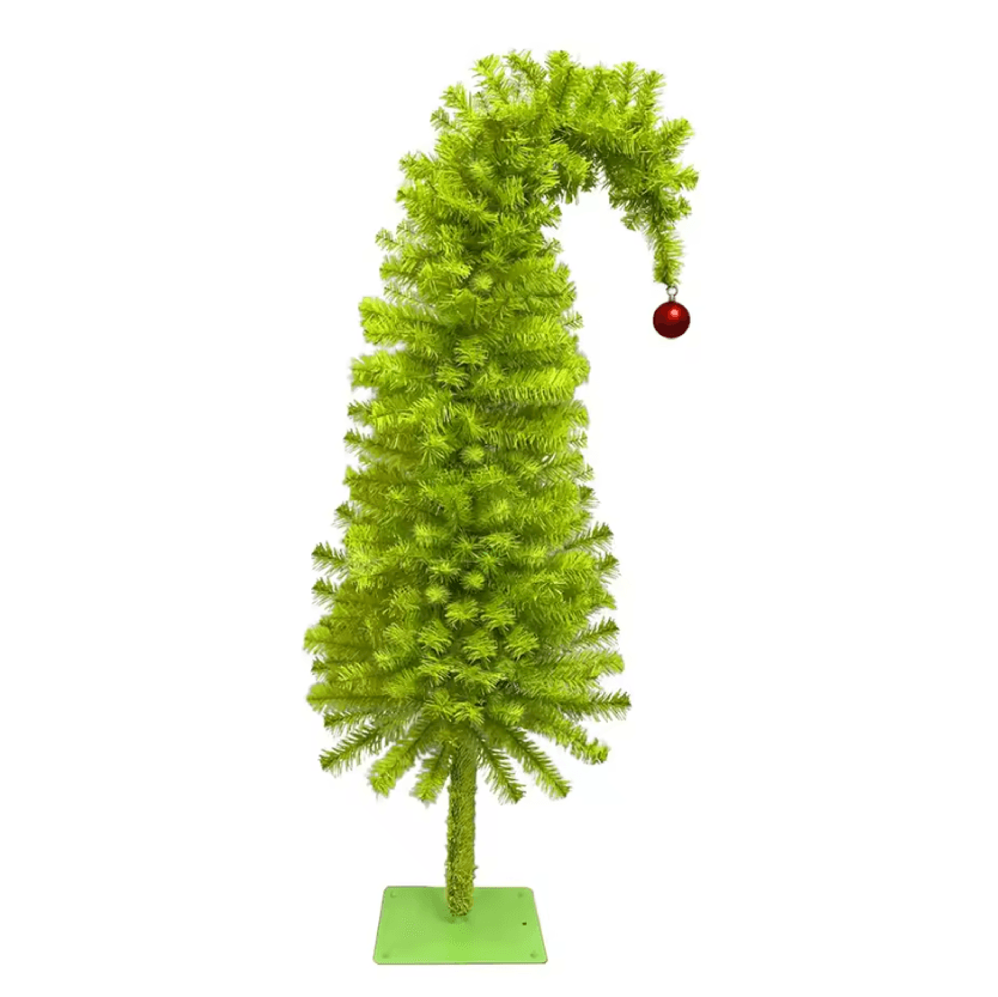90CM Crooked Neck Artificial Christmas Tree Green PVC Whimsical Holiday Tree For Home And Party Dec 2