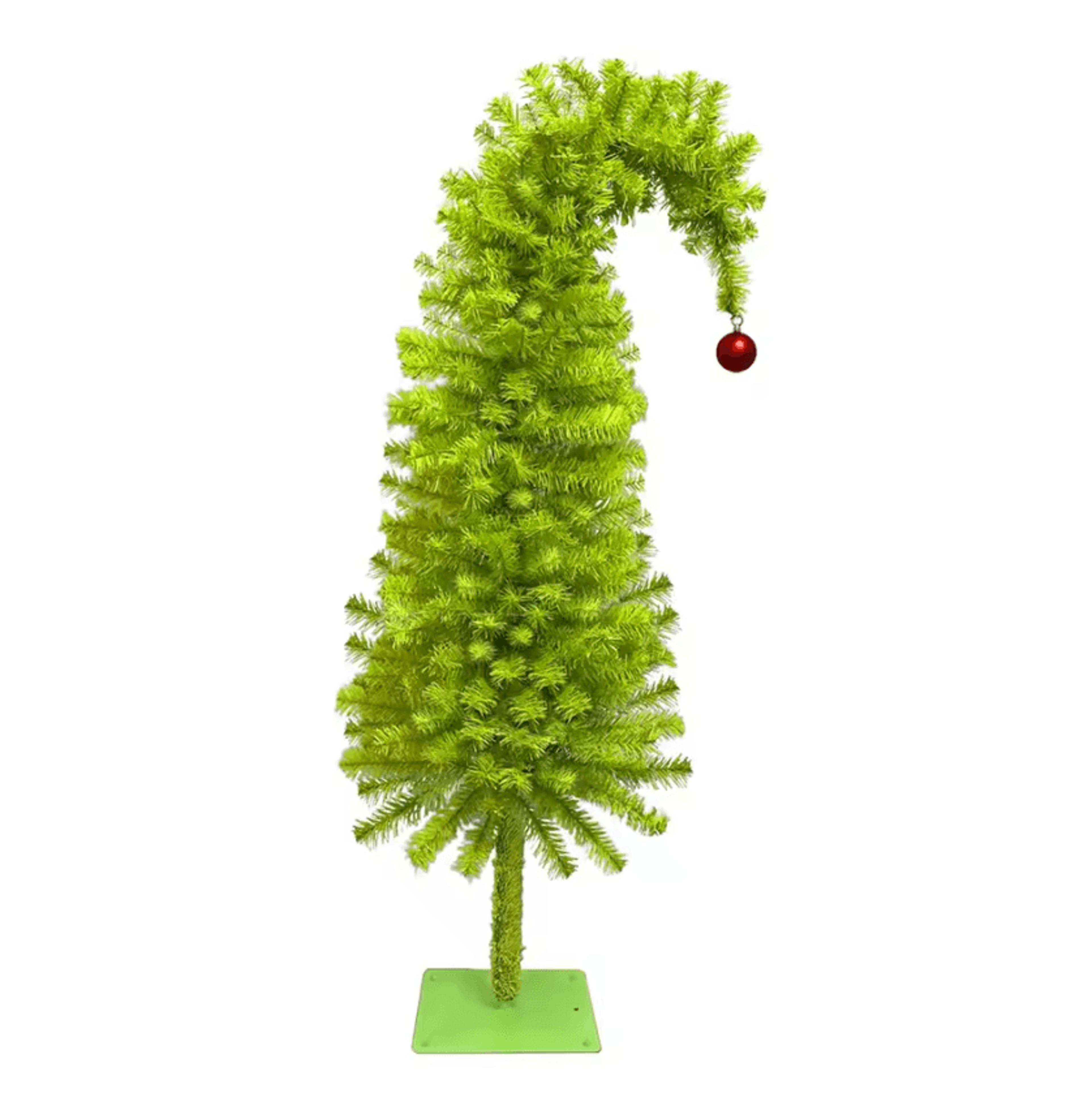 90CM Crooked Neck Artificial Christmas Tree Green PVC Whimsical Holiday Tree For Home And Party Dec 4
