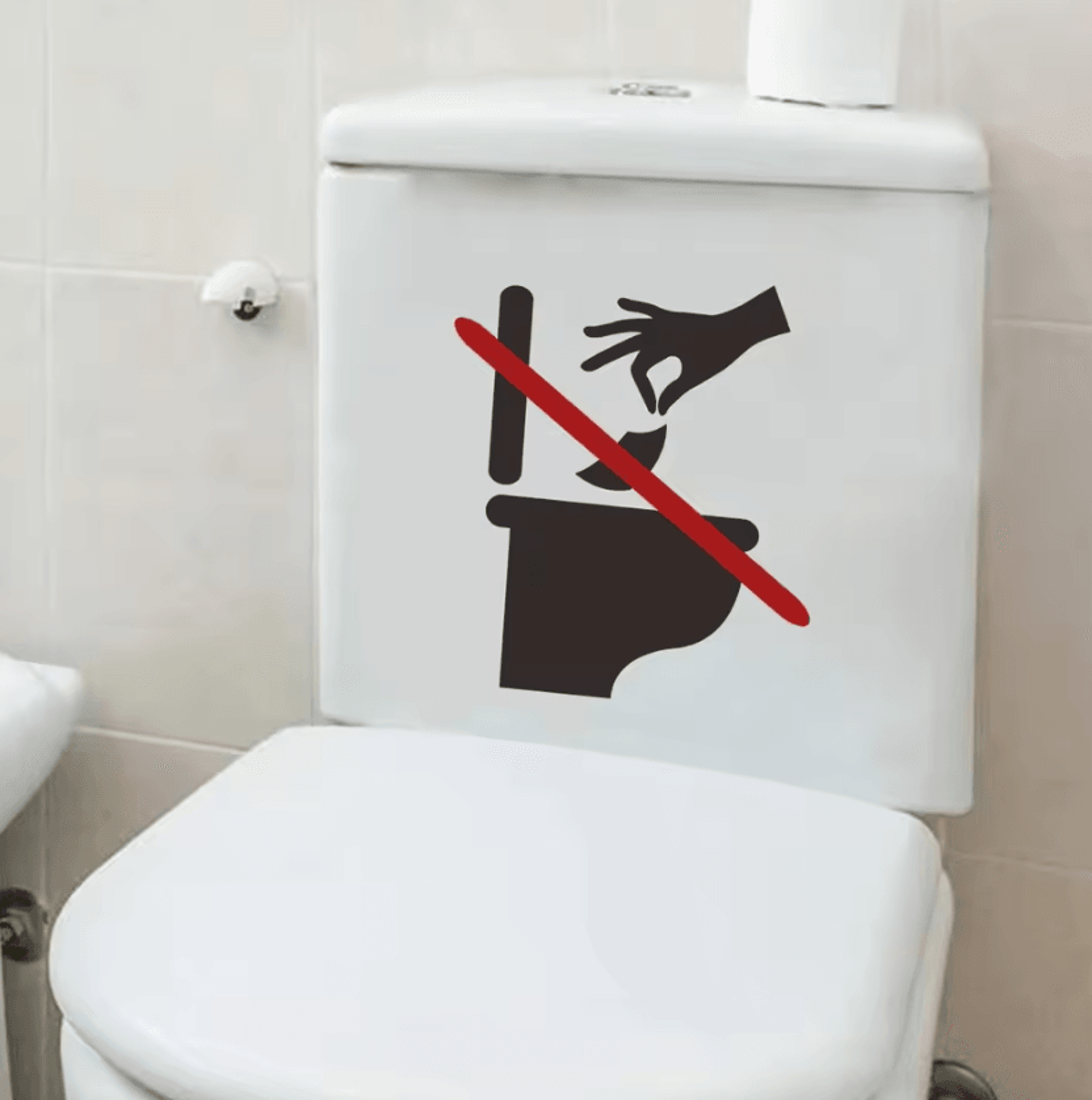 Bathroom Toilet Warning Sticker No Trash Or Toilet Paper Disposal Sign For Home Office And Public R 2