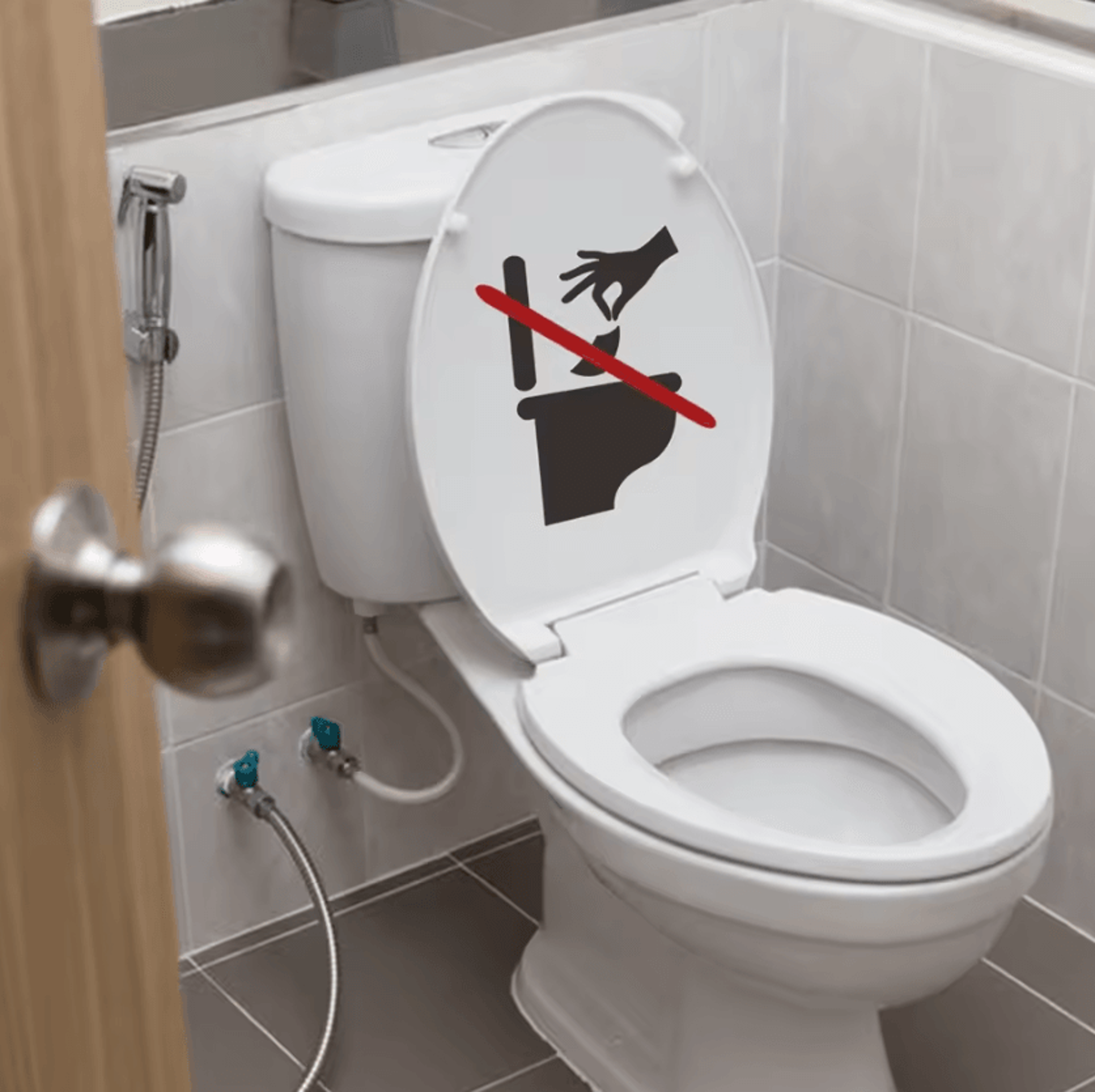 Bathroom Toilet Warning Sticker No Trash Or Toilet Paper Disposal Sign For Home Office And Public R 3