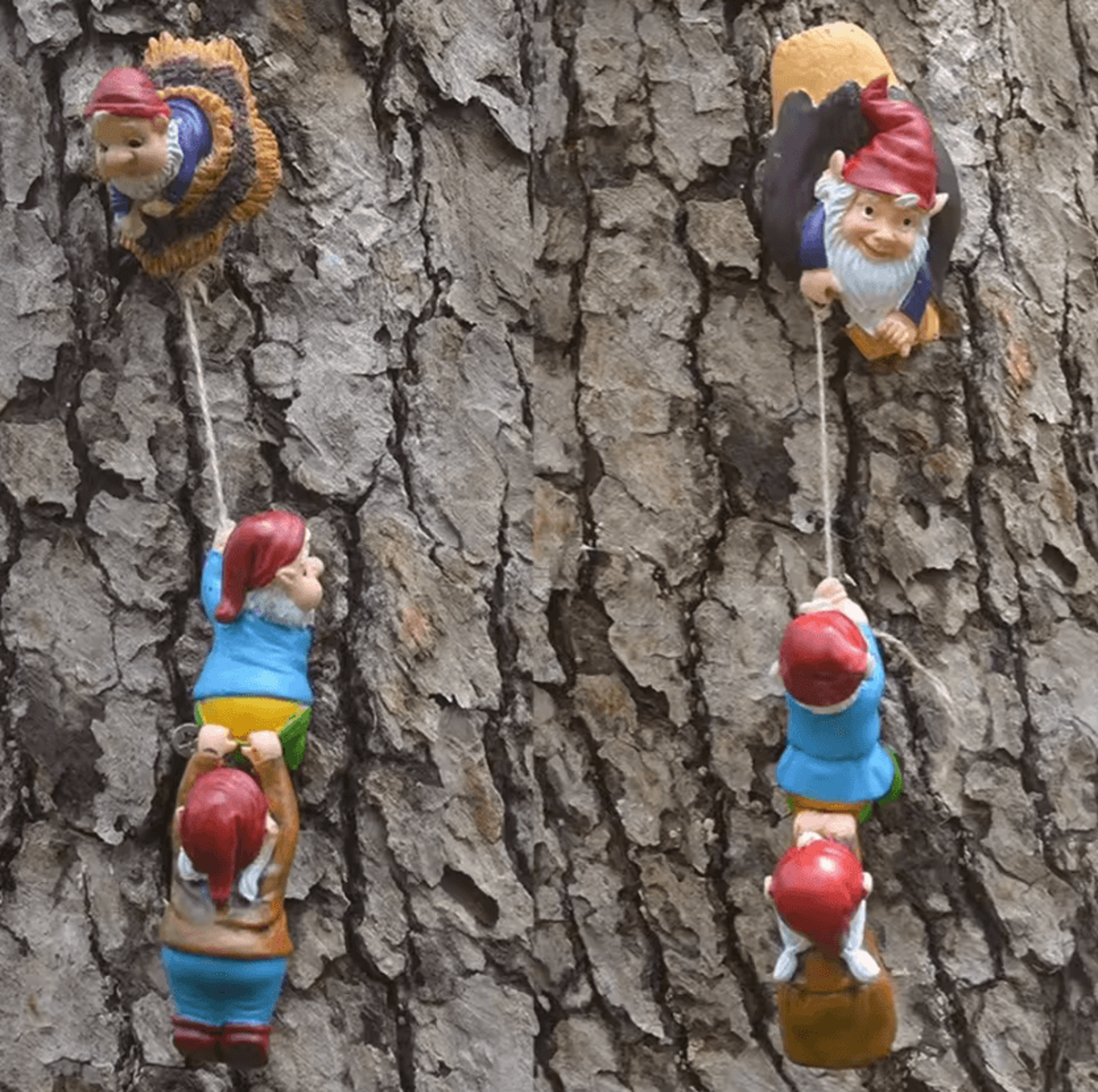 climbing garden gnome resin figurine whimsical dwarf sculpture for outdoor yard patio and home decoration