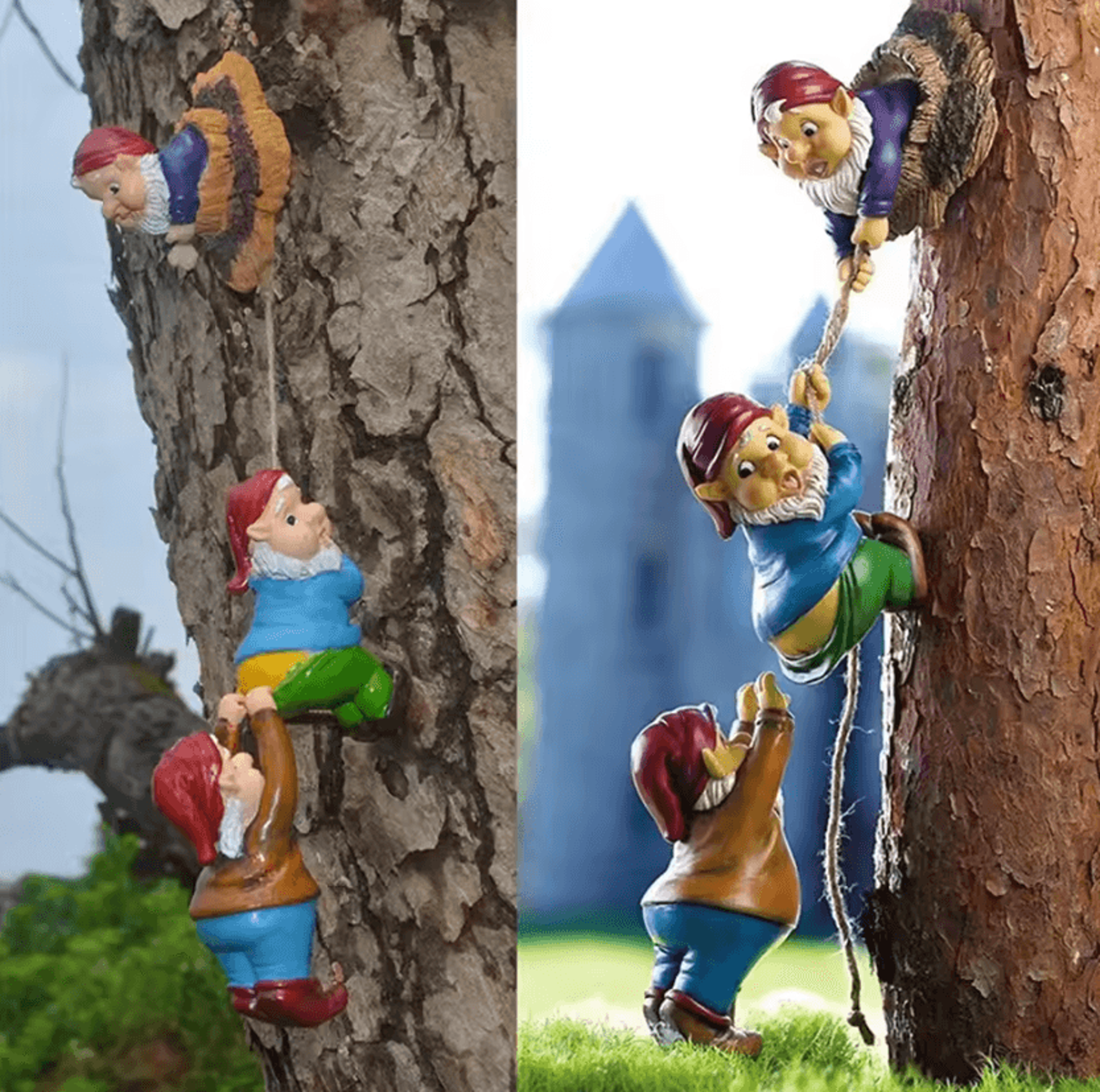 Climbing Garden Gnome Resin Figurine Whimsical Dwarf Sculpture For Outdoor Yard Patio And Home Deco 1