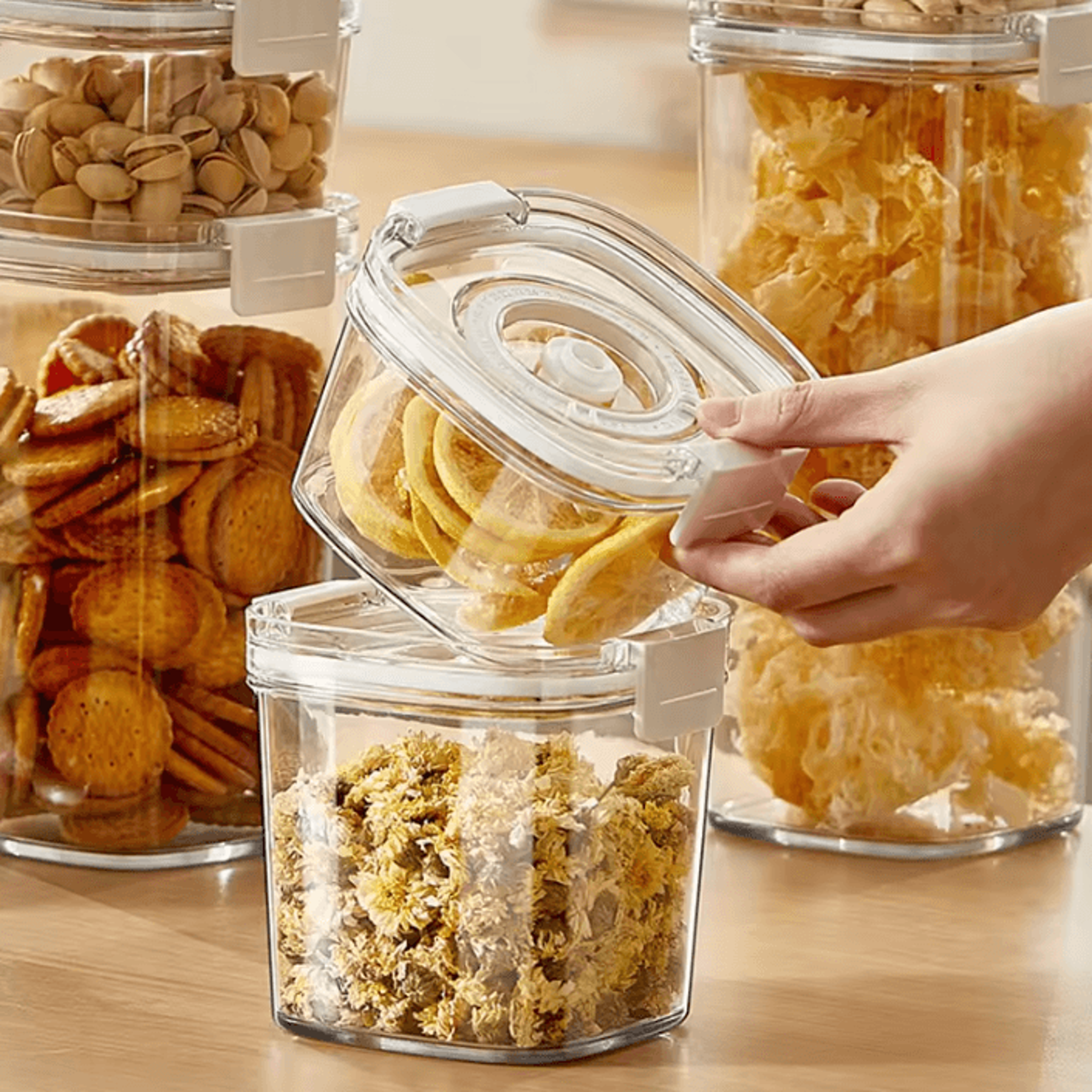 Electric Vacuum Sealed Food Storage Container Moisture Resistant Coffee Bean Jar For Rice Cereals A 2