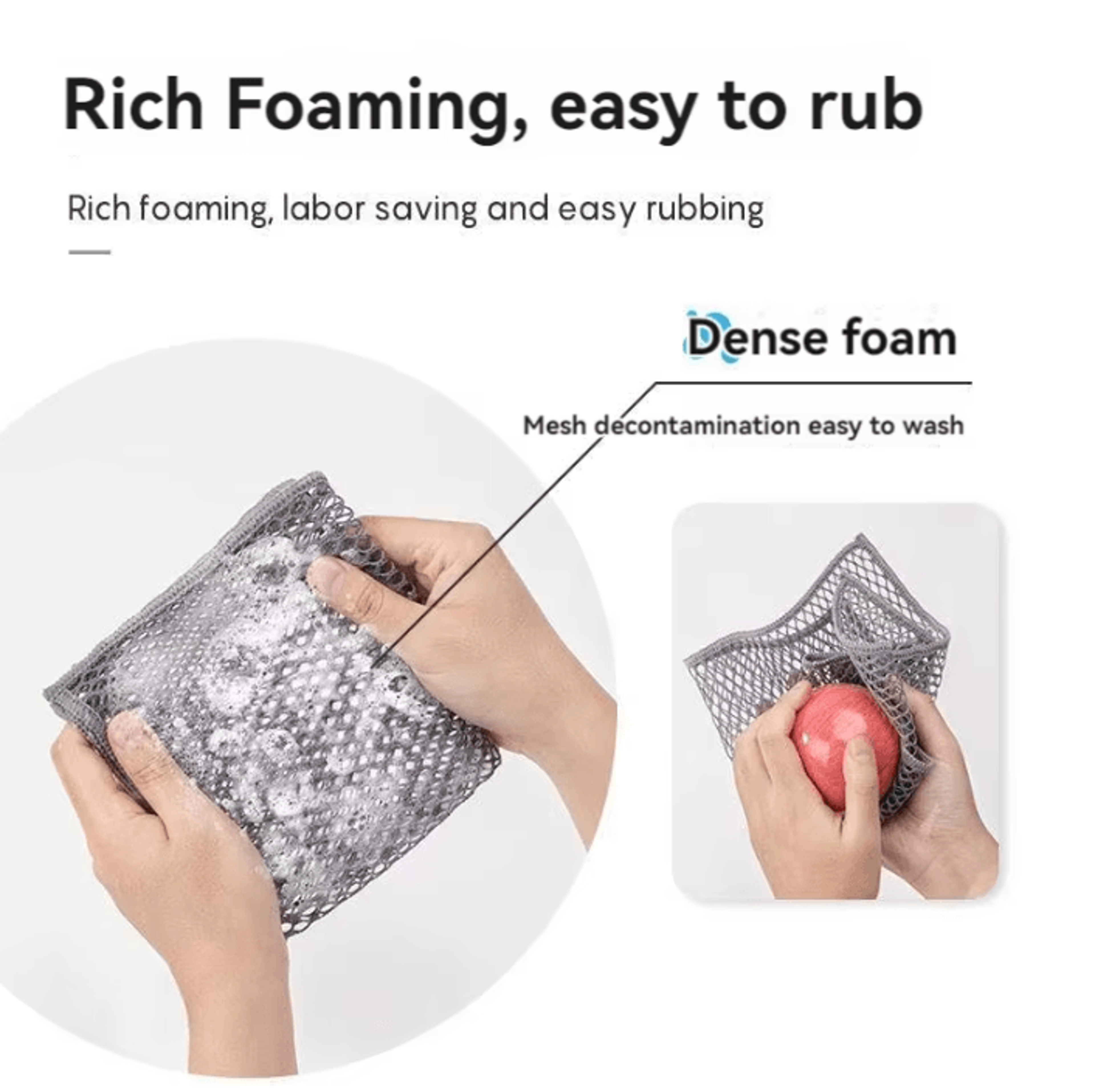 5 Piece Quick Dry Mesh Dish Cleaning Cloth Reusable Kitchen Scouring Towels For Dishes Stove And Gr 1