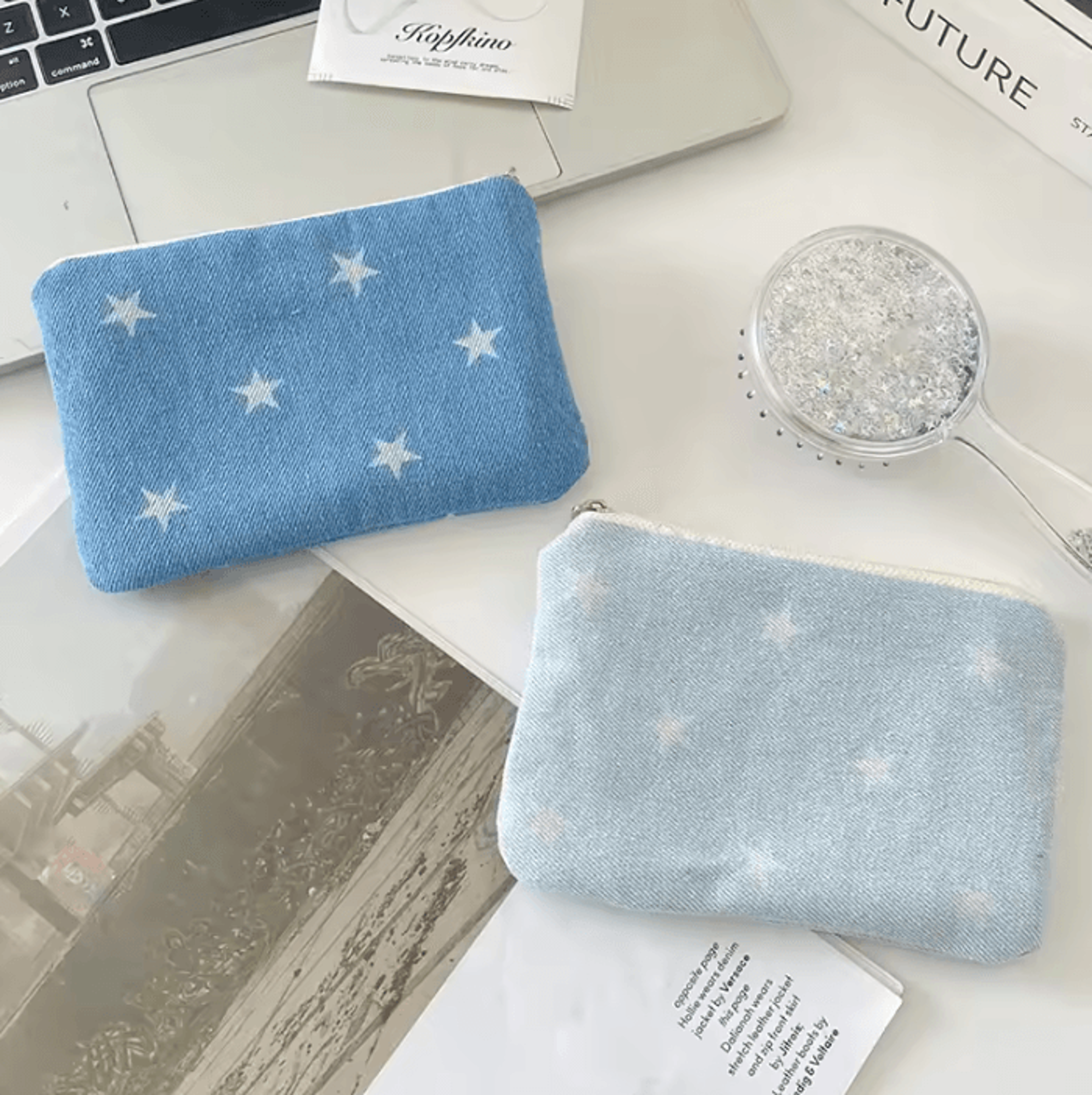 Star Print Zipper Coin Purse Portable Fabric Mini Wallet For Coins Lipstick Earbuds And Small Acces 1