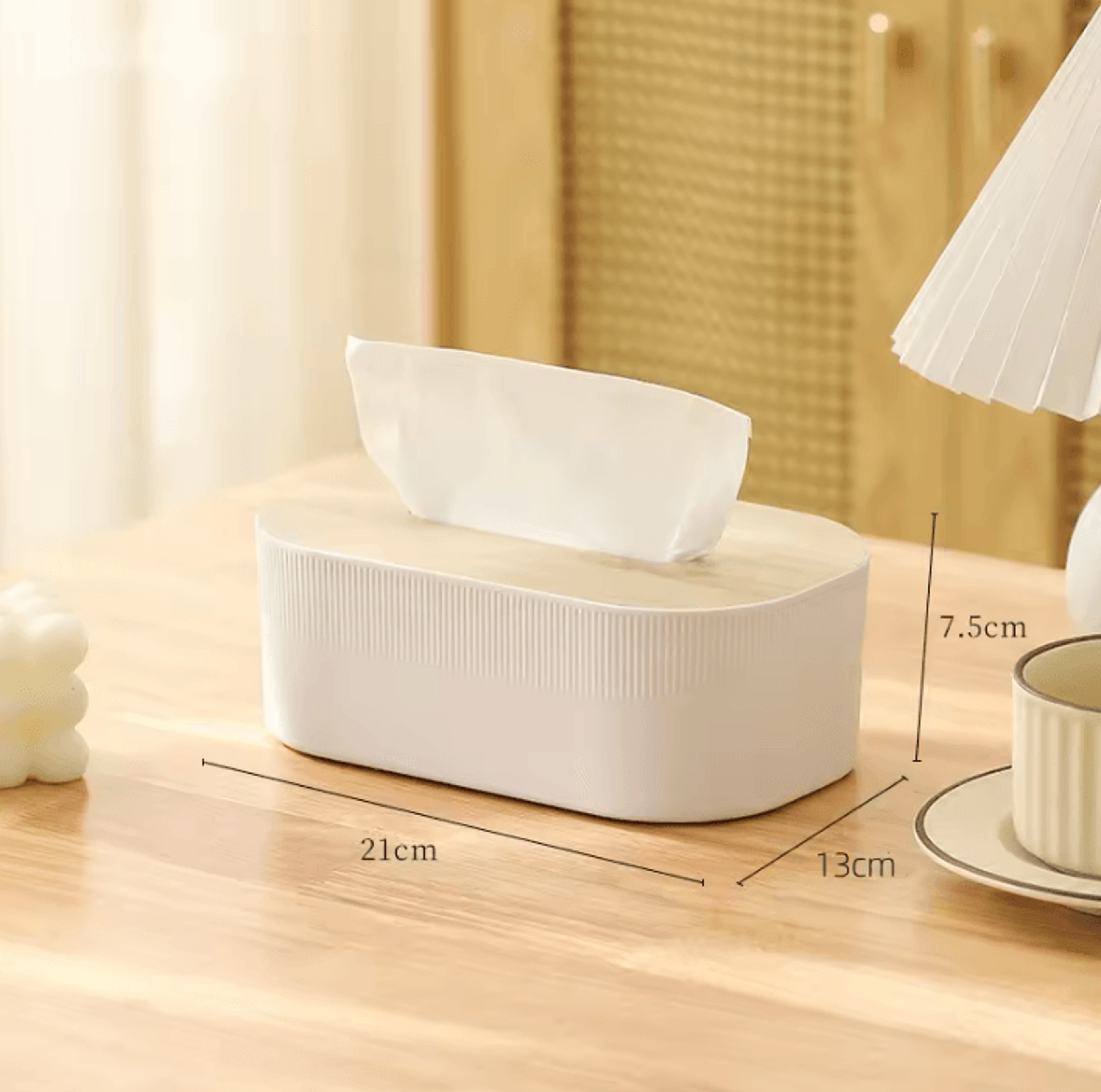 Nordic Style Tissue Box With Wooden Cover Modern Square Napkin Holder For Living Room Bathroom And  4