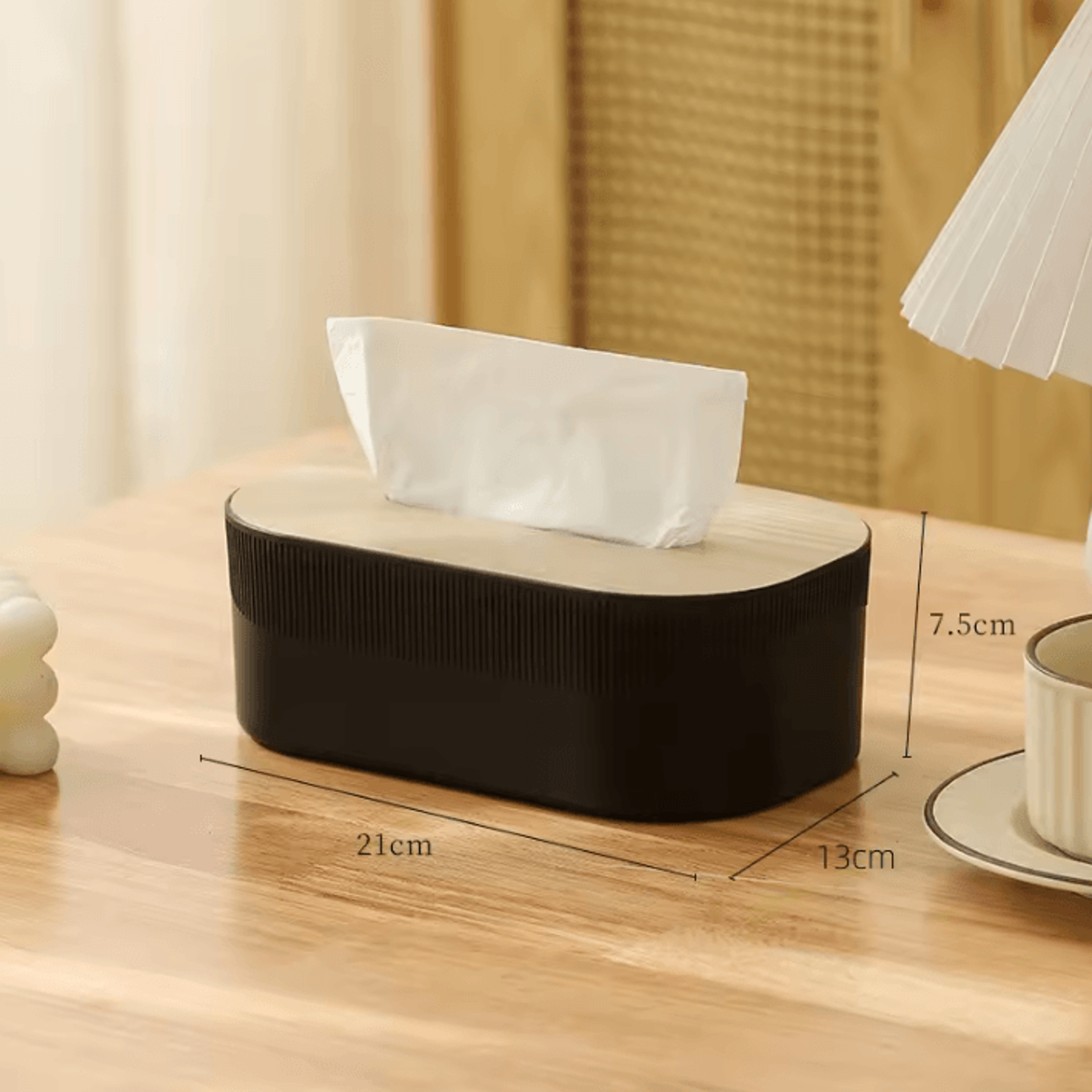 Nordic Style Tissue Box With Wooden Cover Modern Square Napkin Holder For Living Room Bathroom And  5