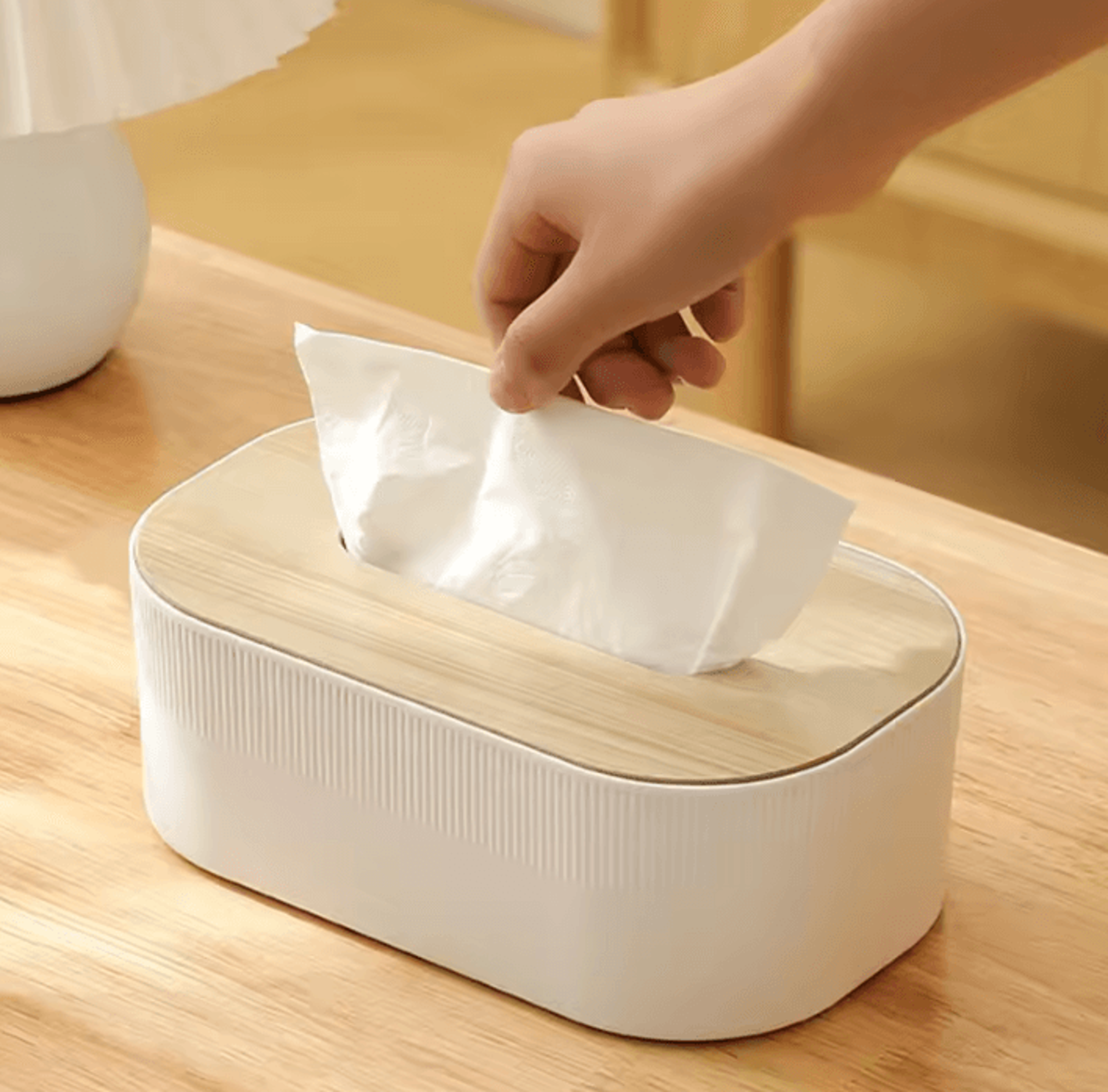 nordic style tissue box with wooden cover modern square napkin holder for living room bathroom and desktop organization