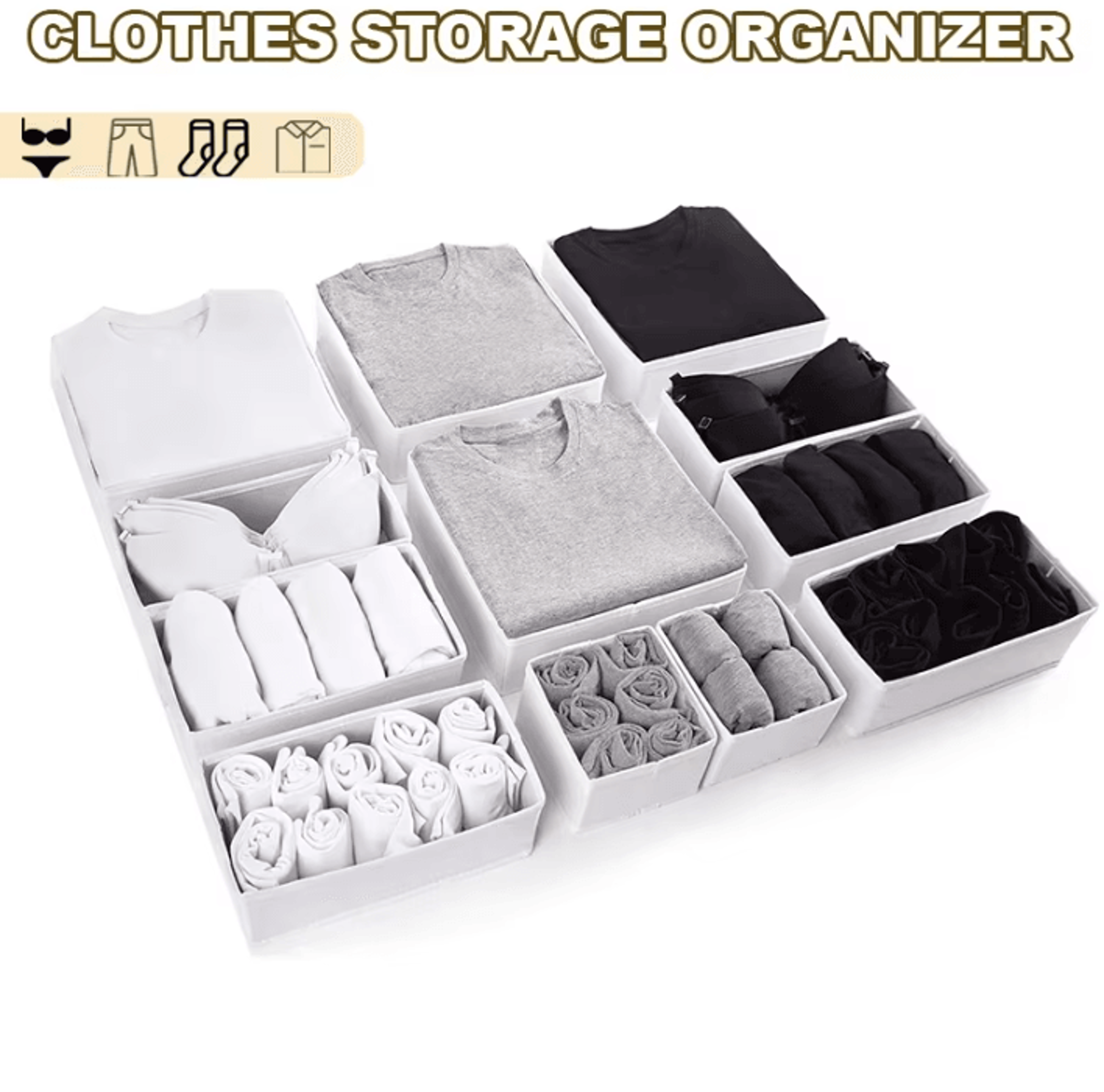 foldable oxford fabric drawer organizer underwear bra and clothing storage box for wardrobe organization