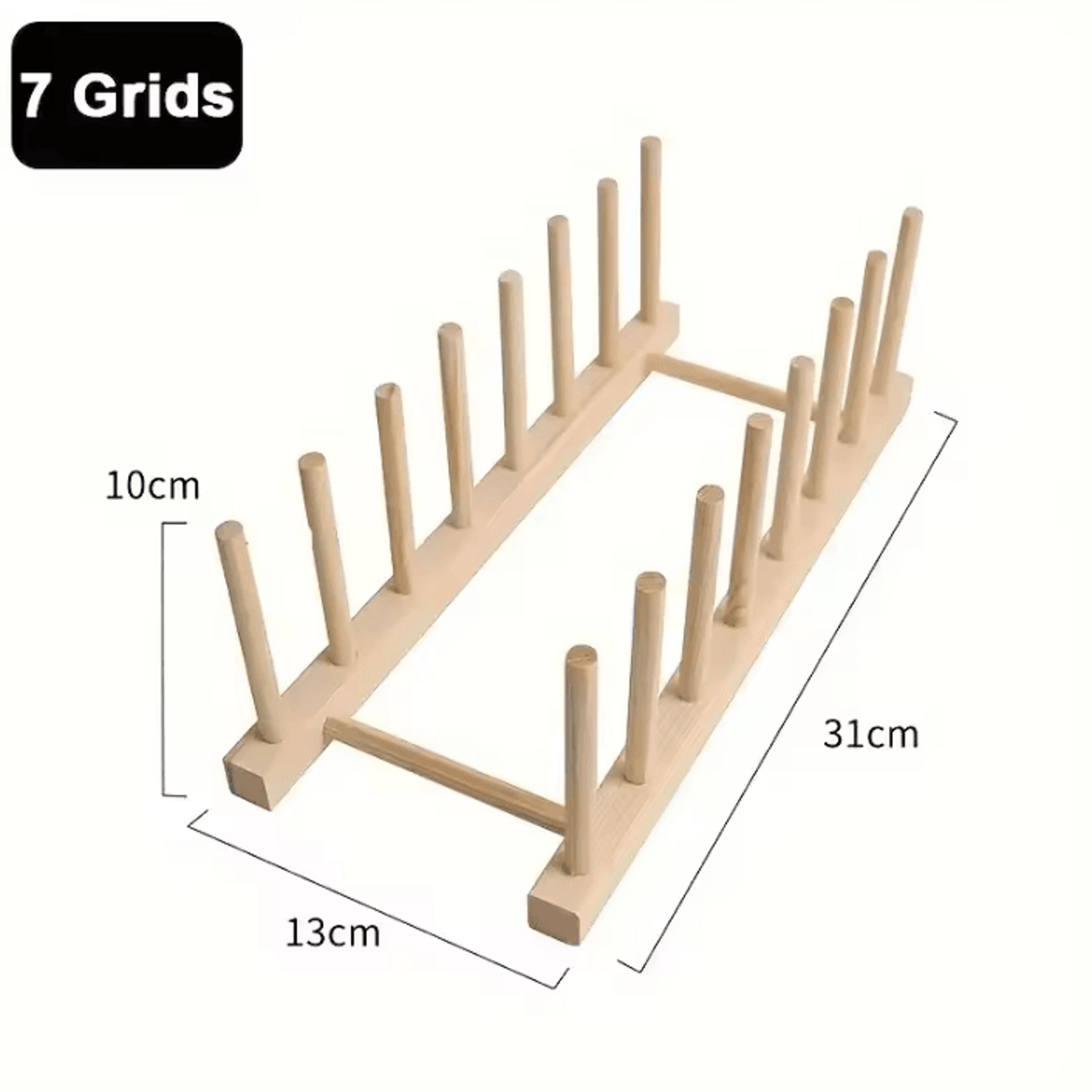 Wooden Plate Drying Rack Multifunctional Kitchen Dish Organizer Stand For Plates Cutting Boards And 7
