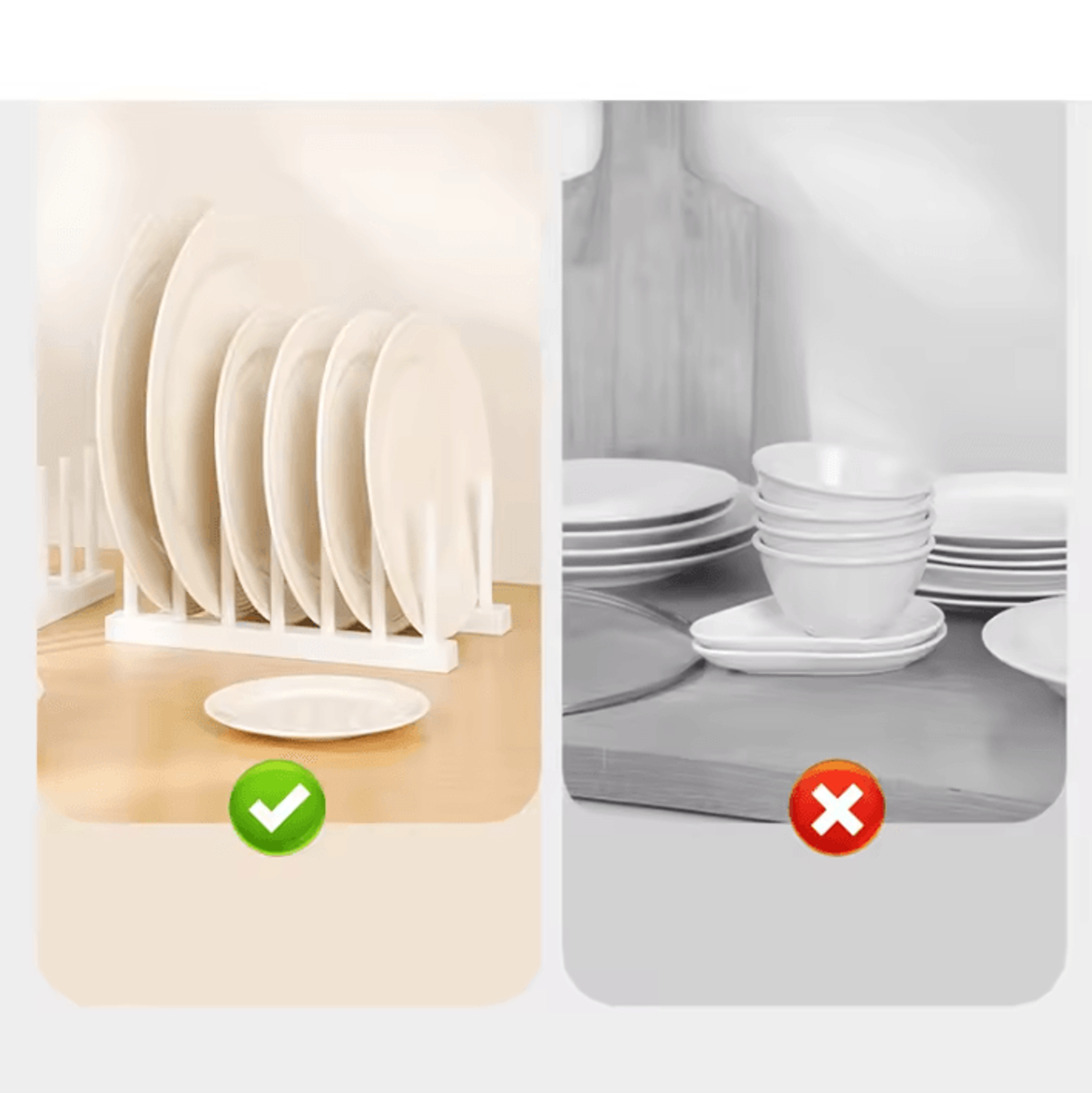 Detachable Plastic Dish Drainer Rack For Plates And Pot Lid Organization 2