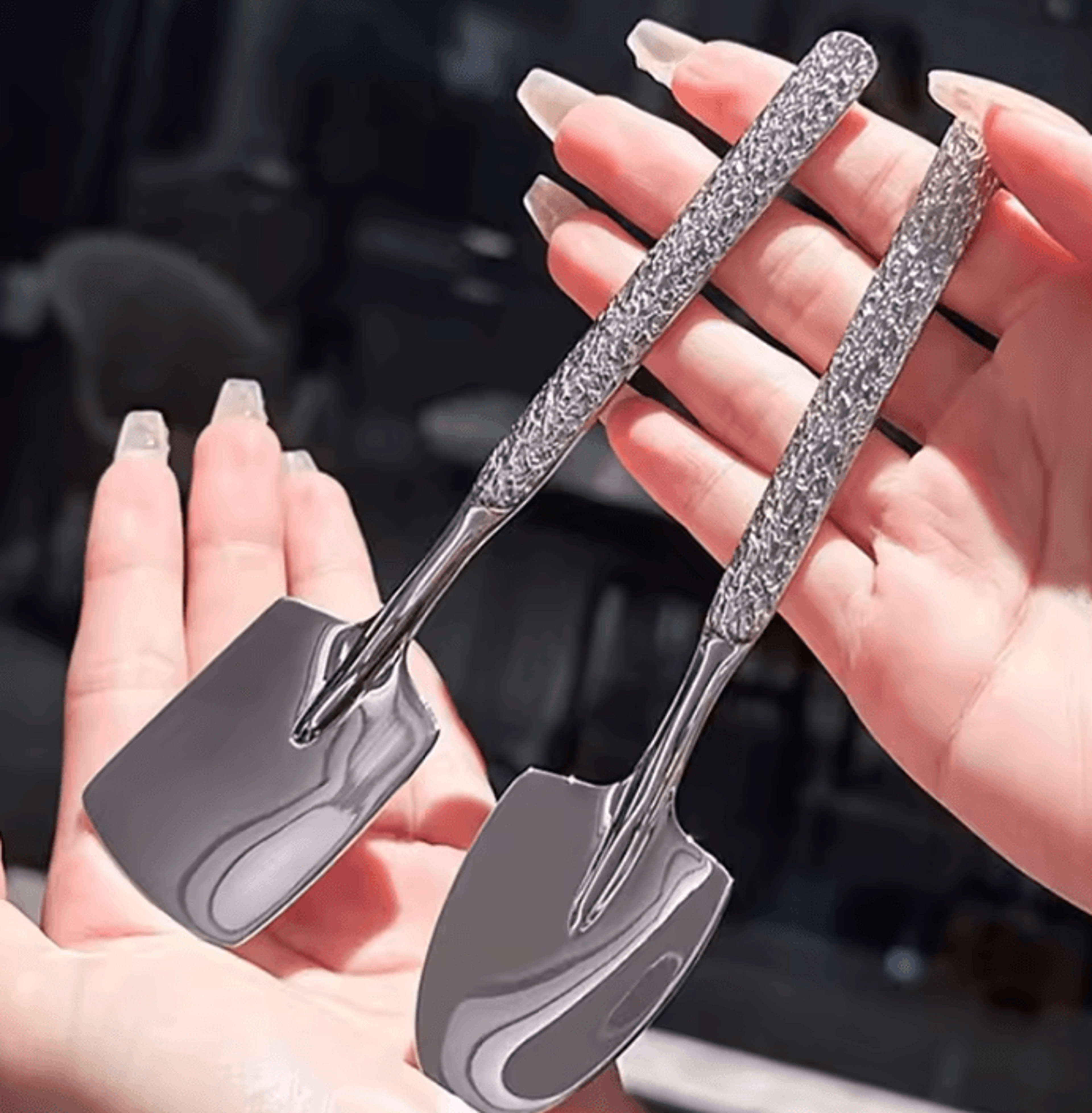 Creative Stainless Steel Shovel Spoon With Hammer Handle For Coffee And Desserts 2