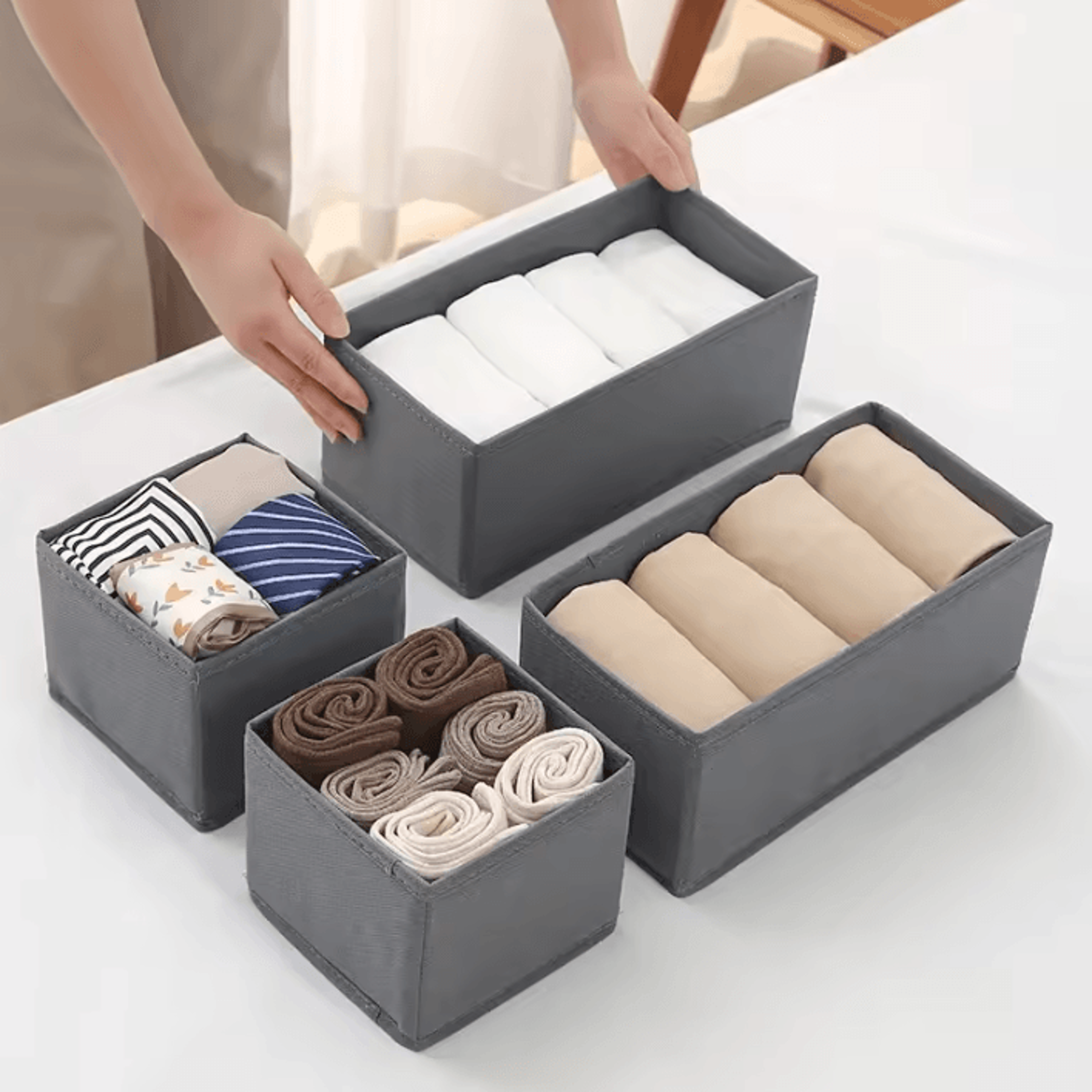 foldable nonwoven fabric clothing storage box for wardrobe organization