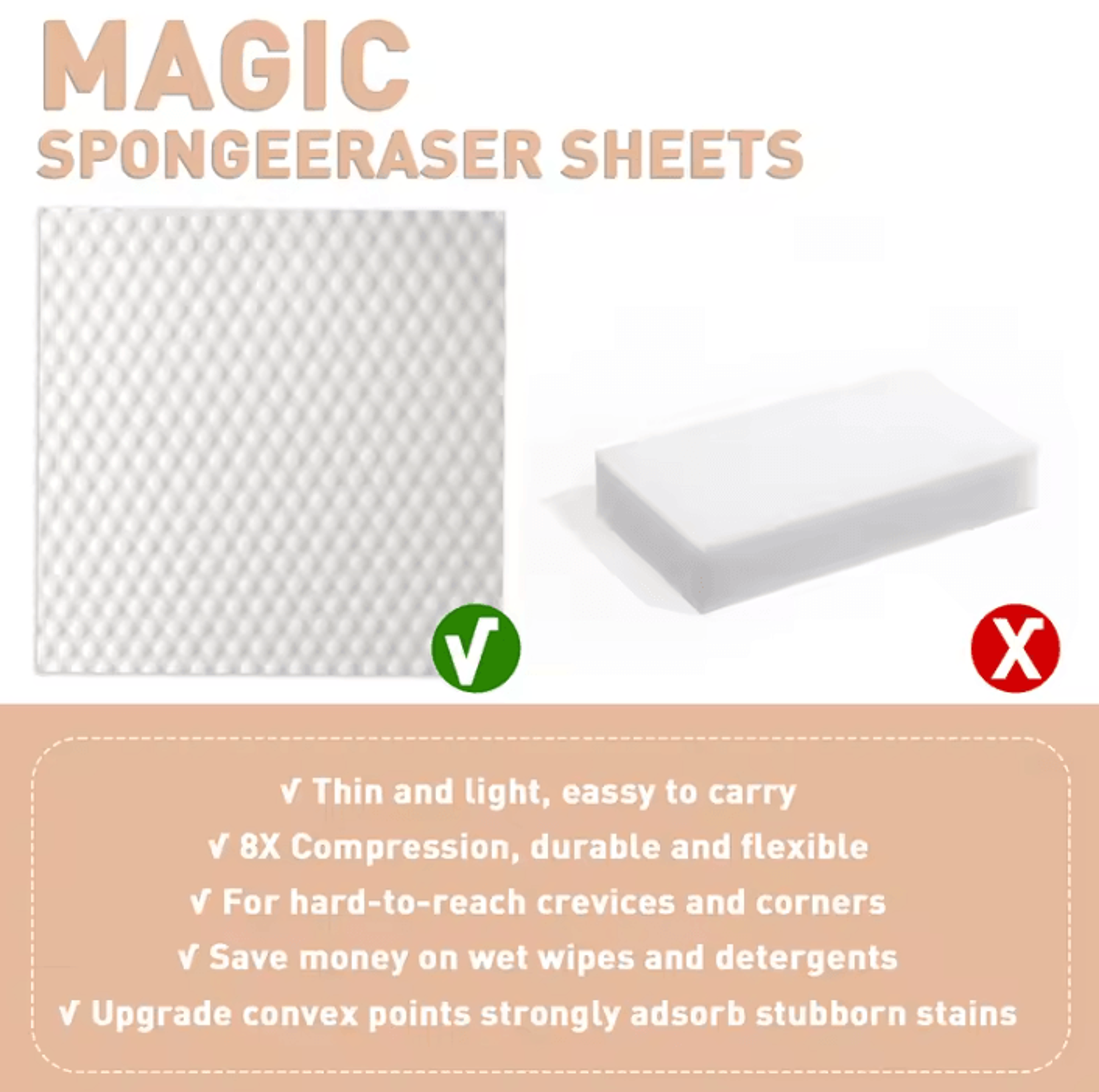 10 Piece Compressed Melamine Cleaning Sponge Sheets For Kitchen And Bathroom 1