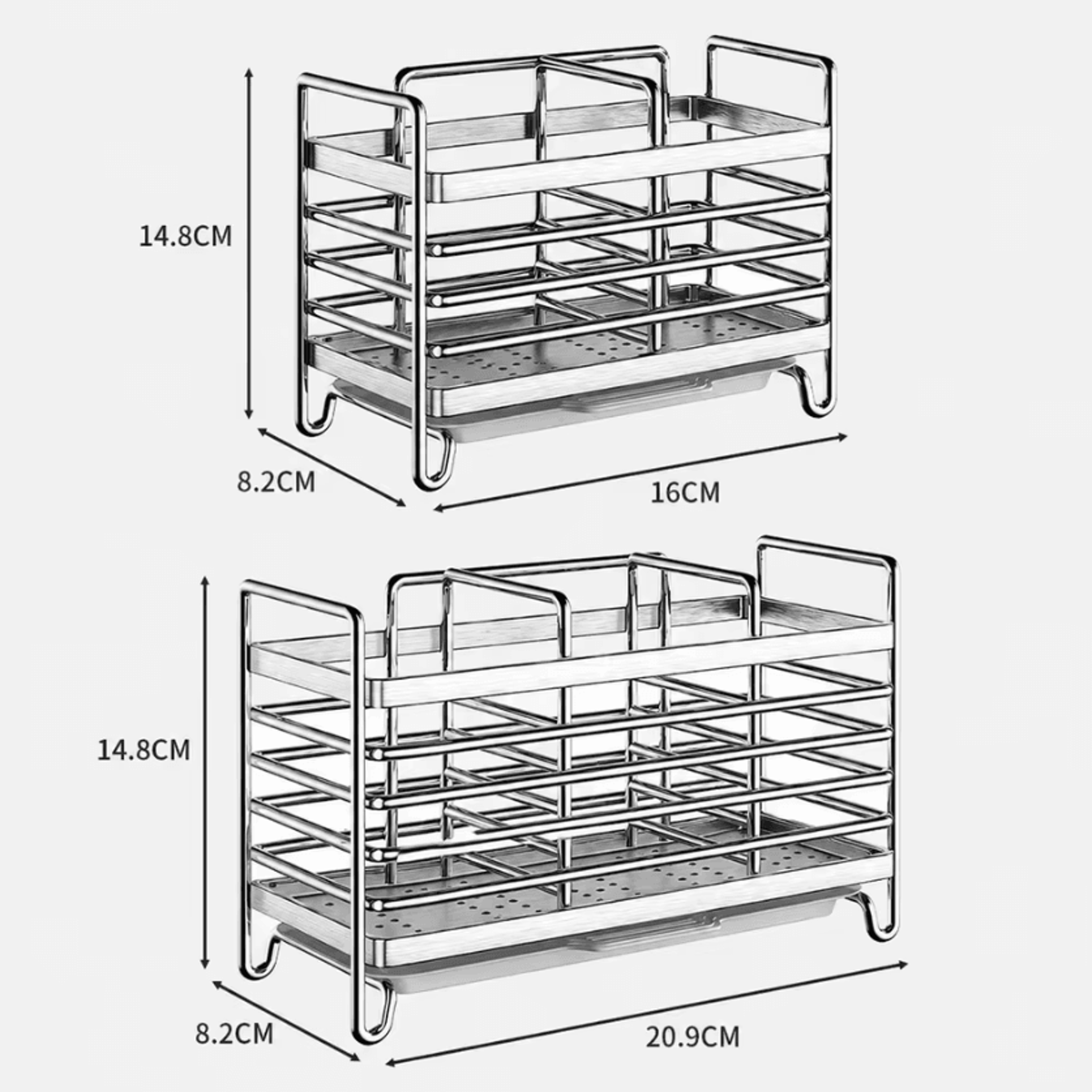 Stainless Steel Chopstick Holder With Drain Rack For Kitchen Utensil Organization 4