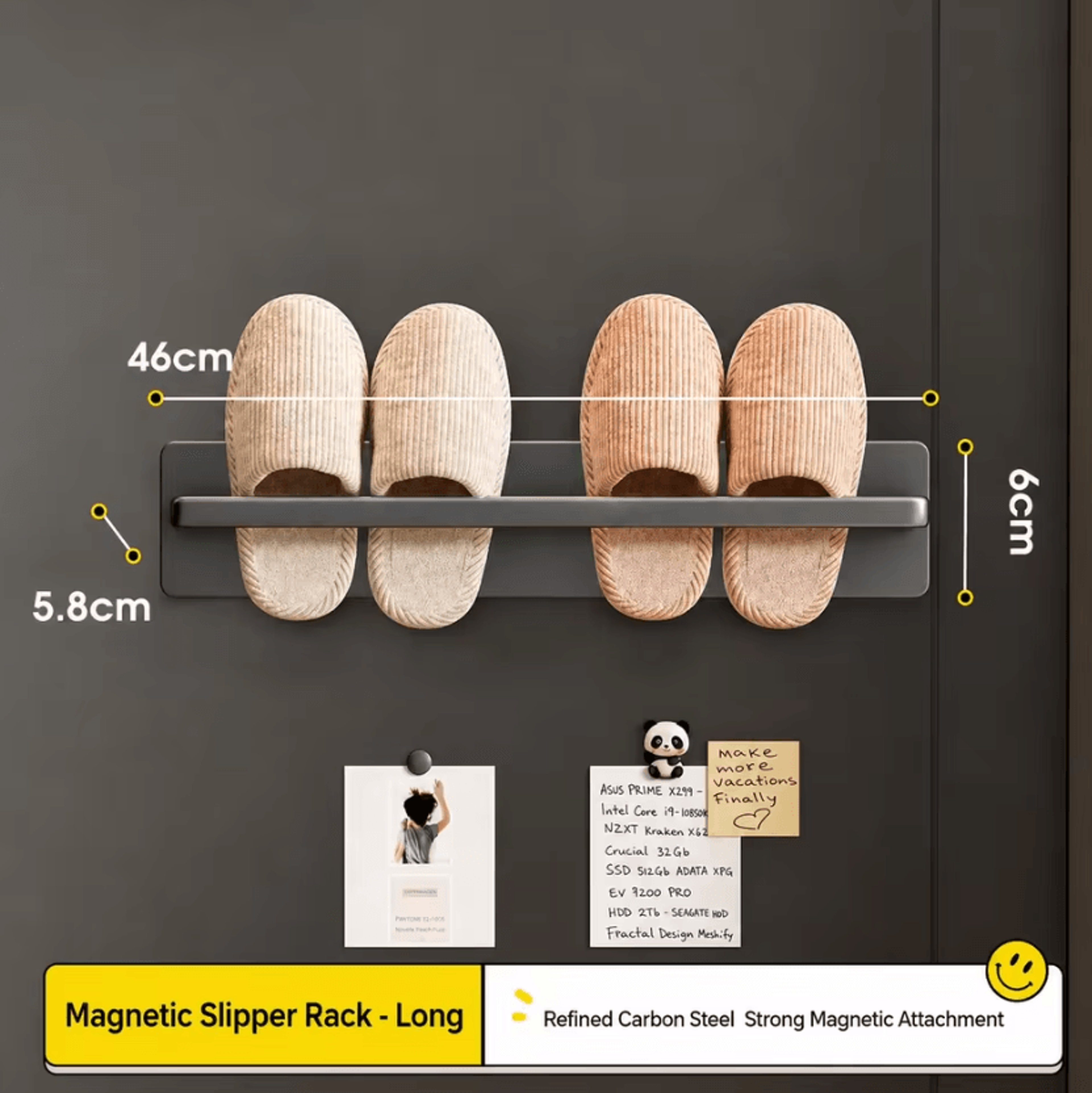 Heavy Duty Magnetic Door Organizer Rack With Carbon Steel Storage Hooks 7