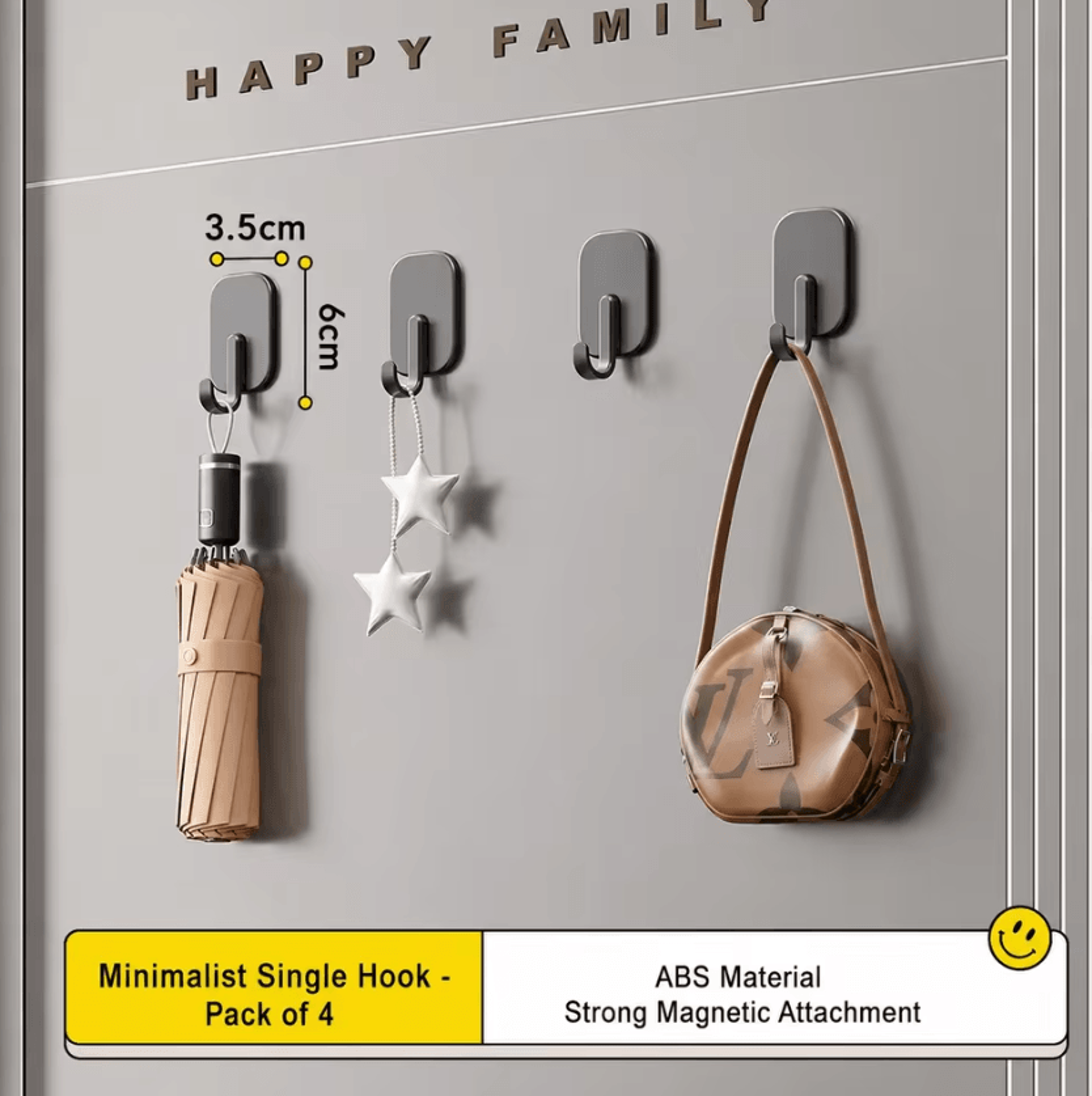 Heavy Duty Magnetic Door Organizer Rack With Carbon Steel Storage Hooks 6