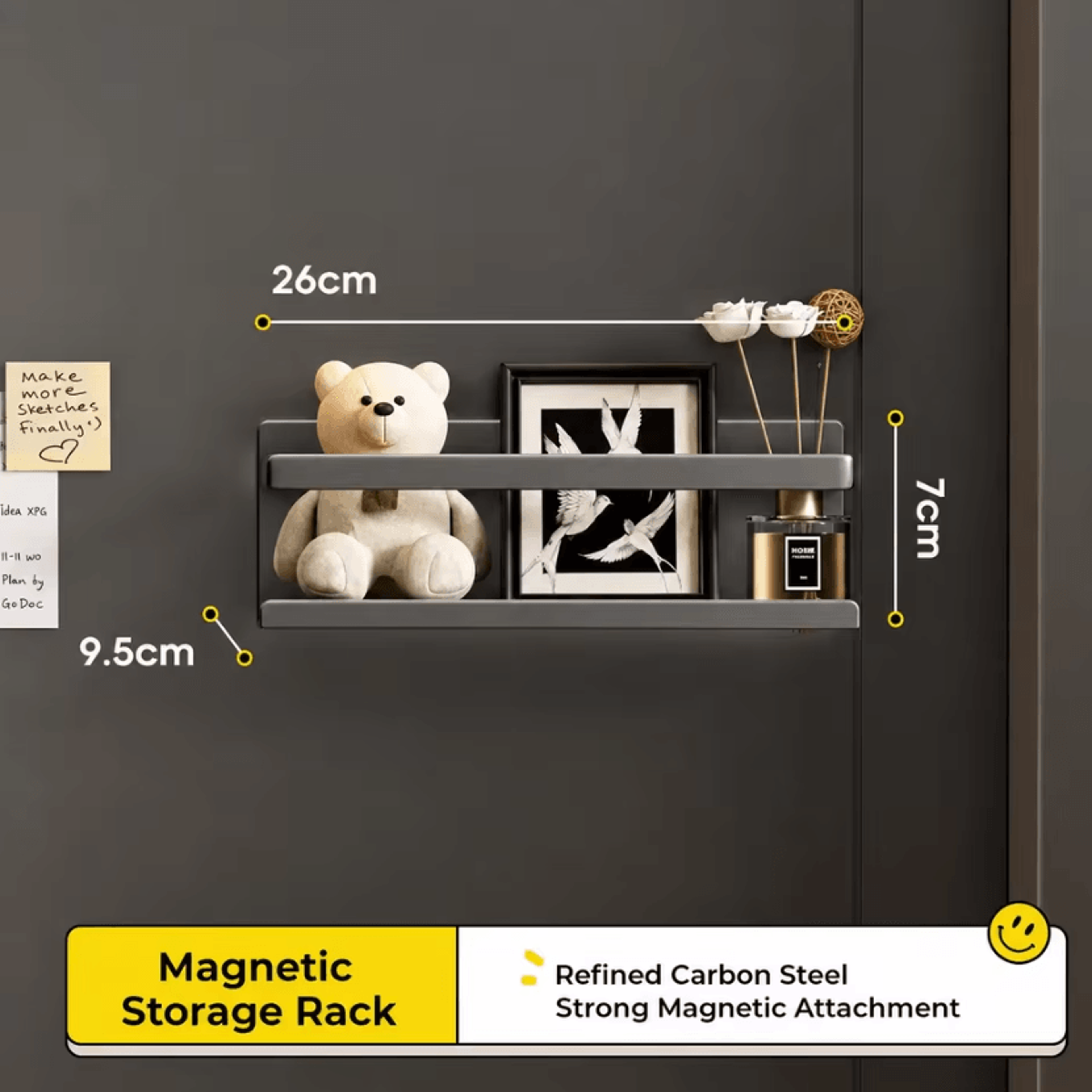 Heavy Duty Magnetic Door Organizer Rack With Carbon Steel Storage Hooks 15