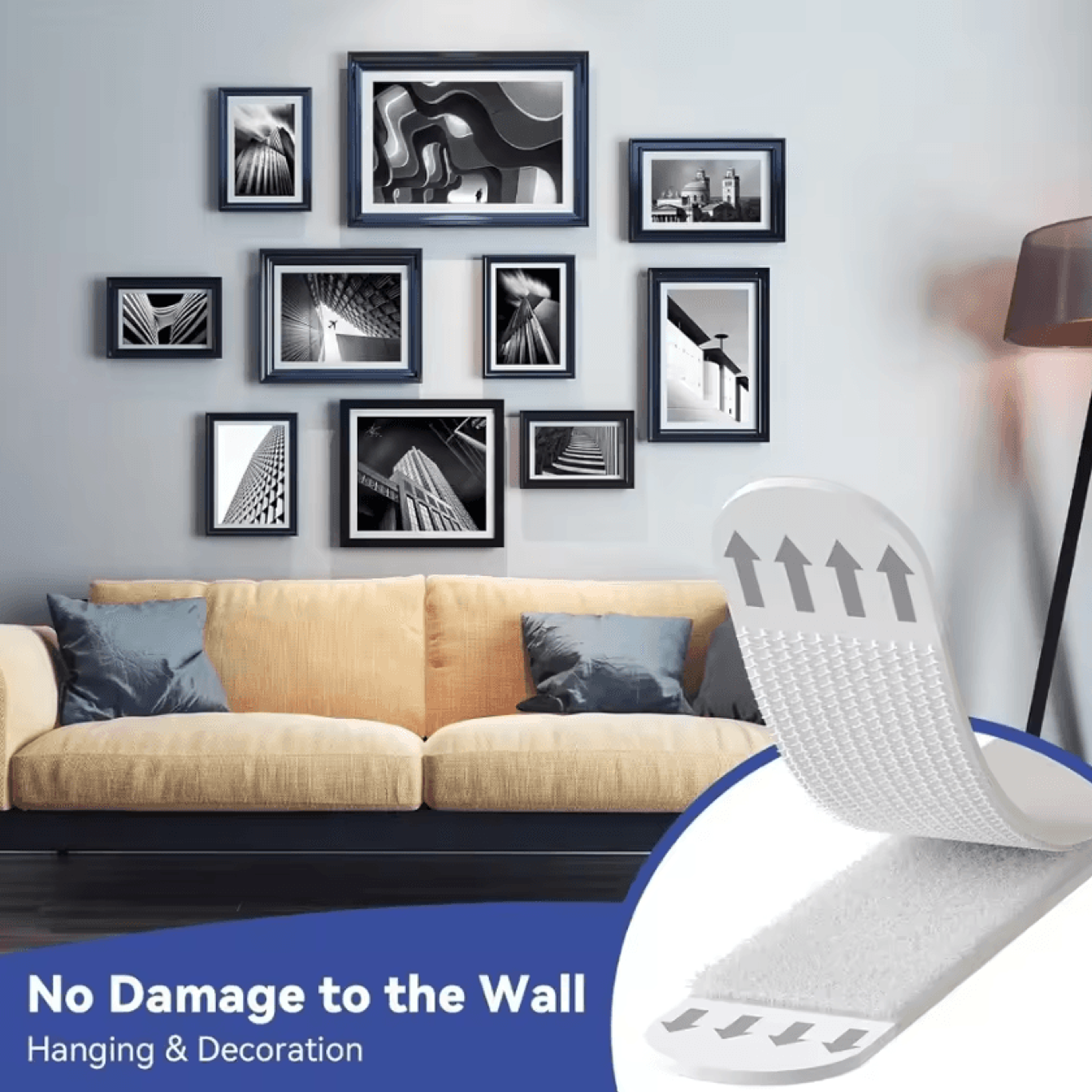removable double sided adhesive mounting strips for pictures and wall decor