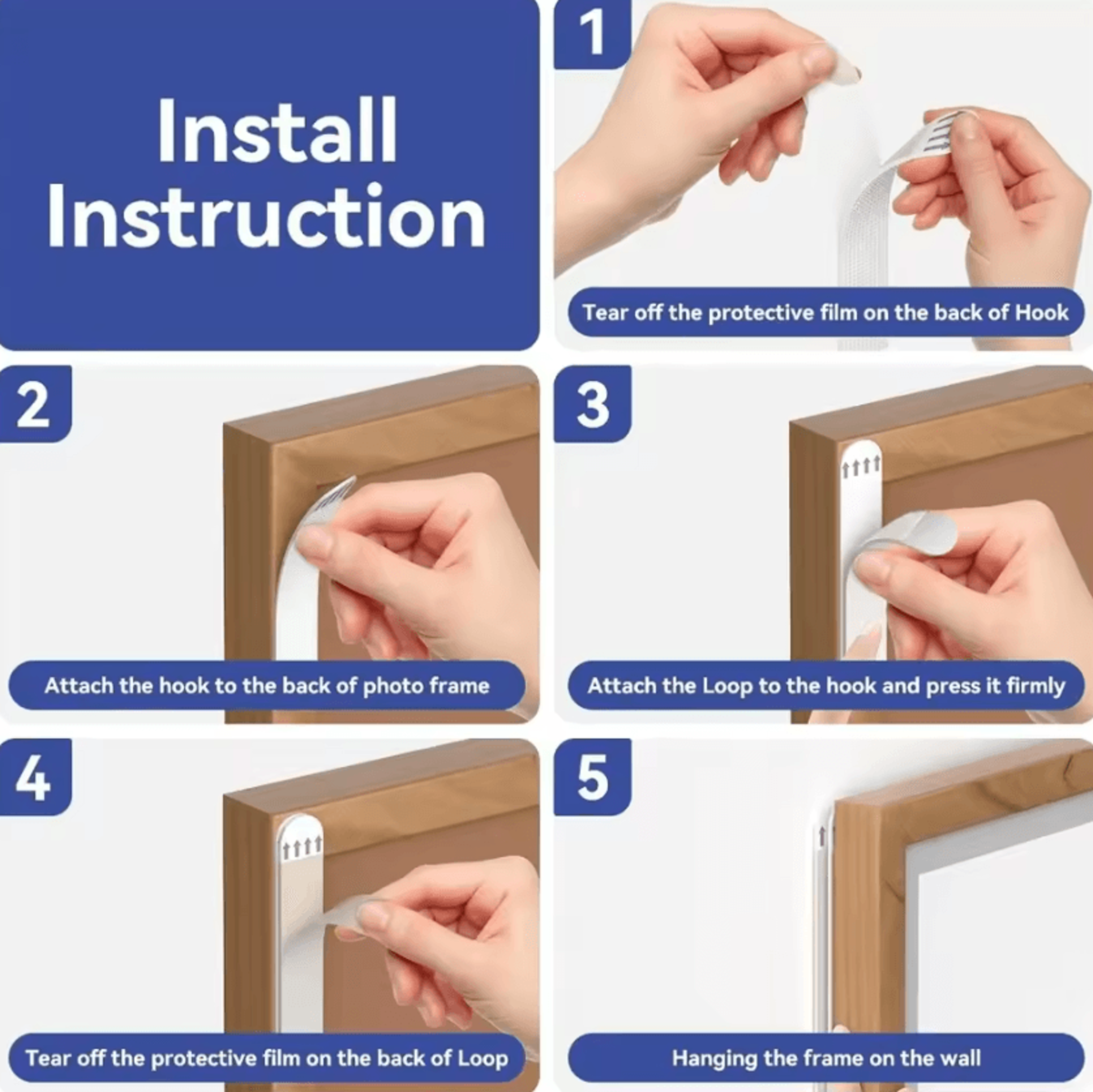Removable Double Sided Adhesive Mounting Strips For Pictures And Wall Decor 5