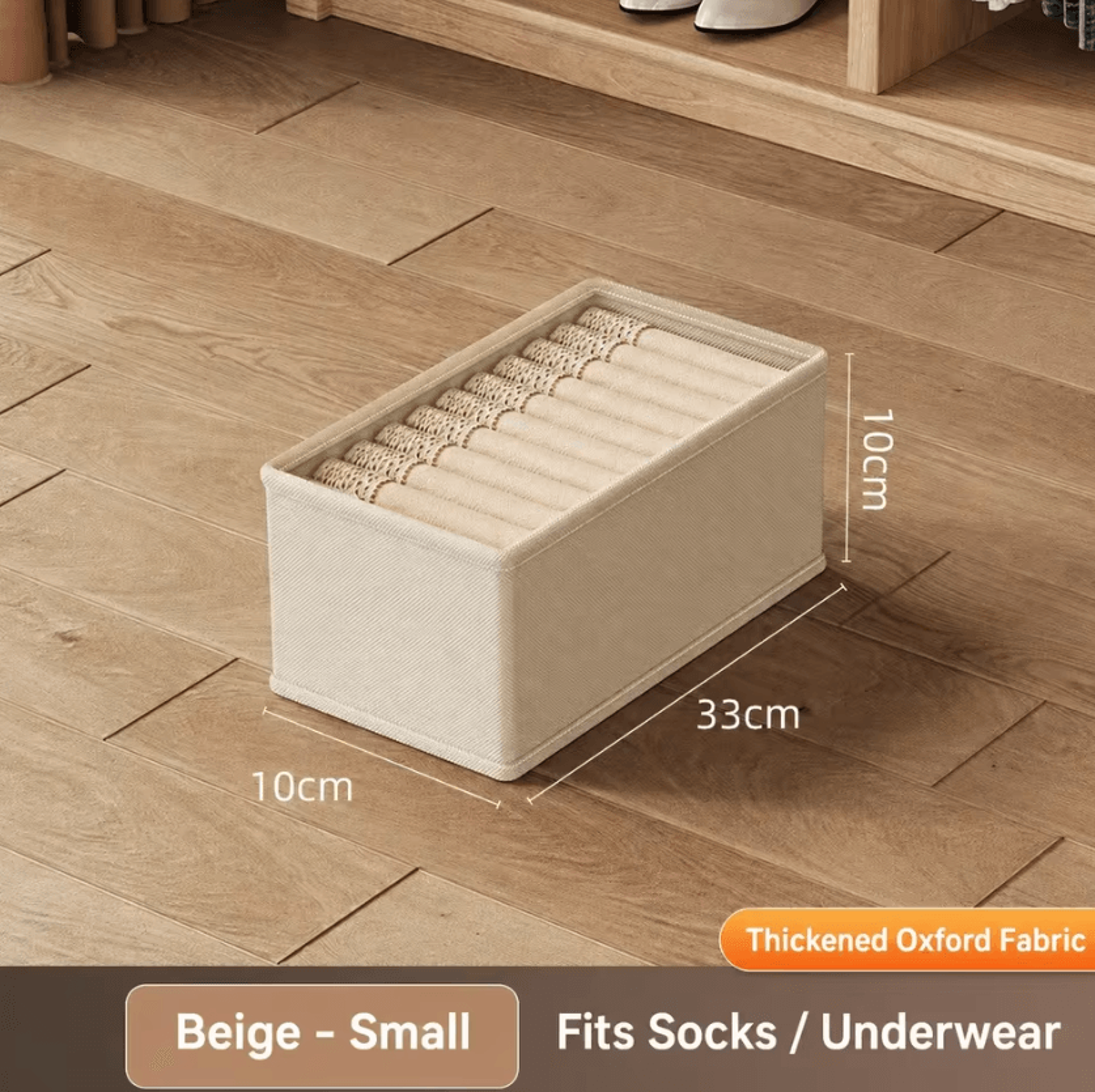 Large Capacity Foldable Oxford Fabric Closet Storage Basket With Handles 9
